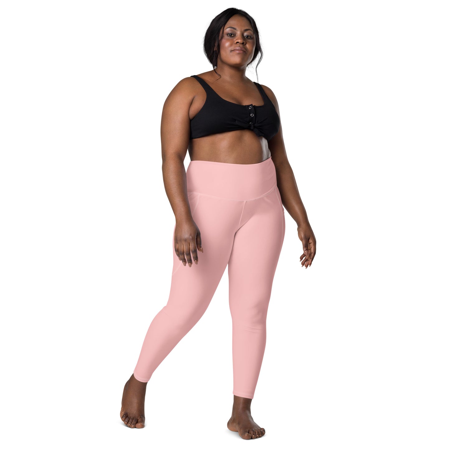 Neutral Pink Leggings with pockets - Activewear Well