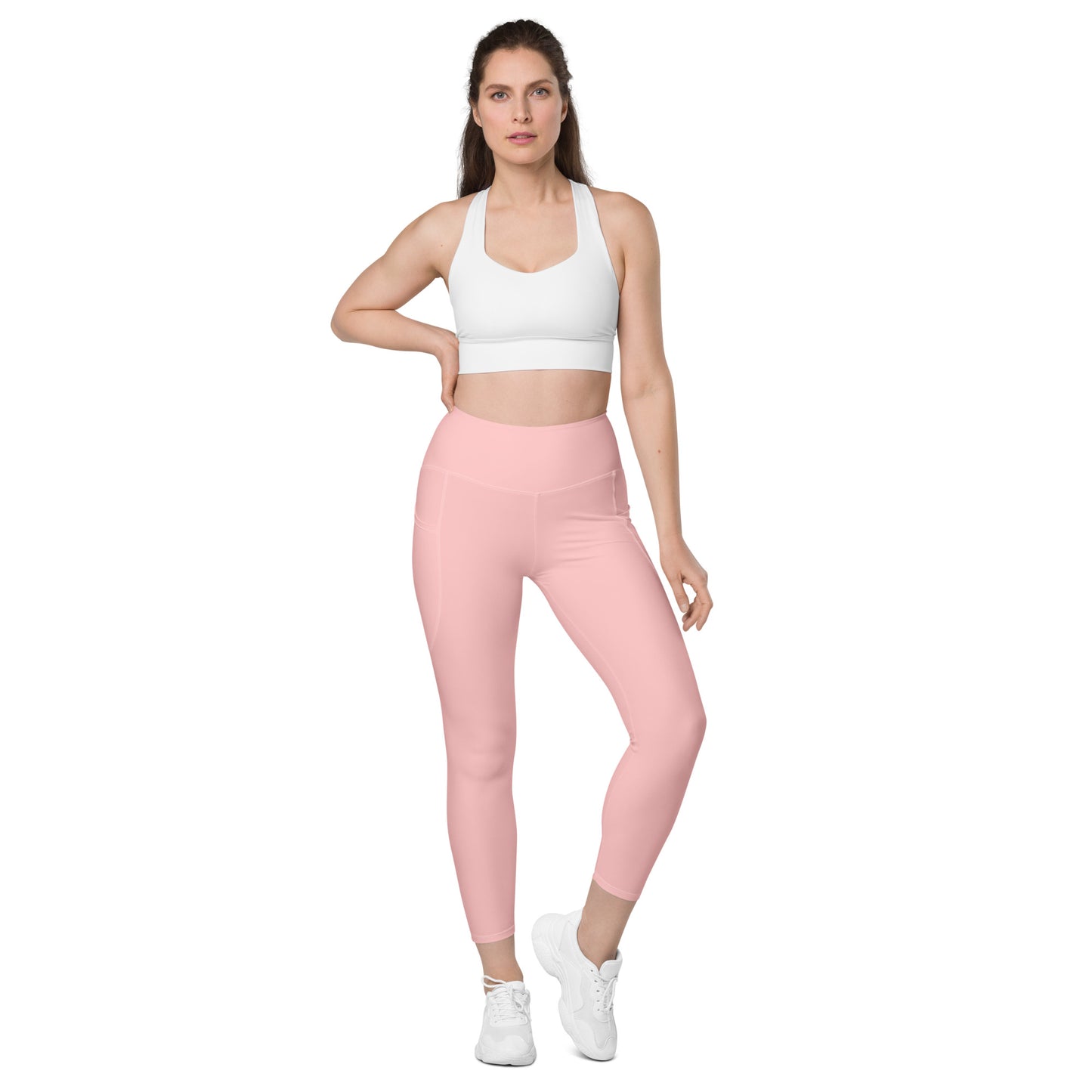 Neutral Pink Leggings with pockets - Activewear Well