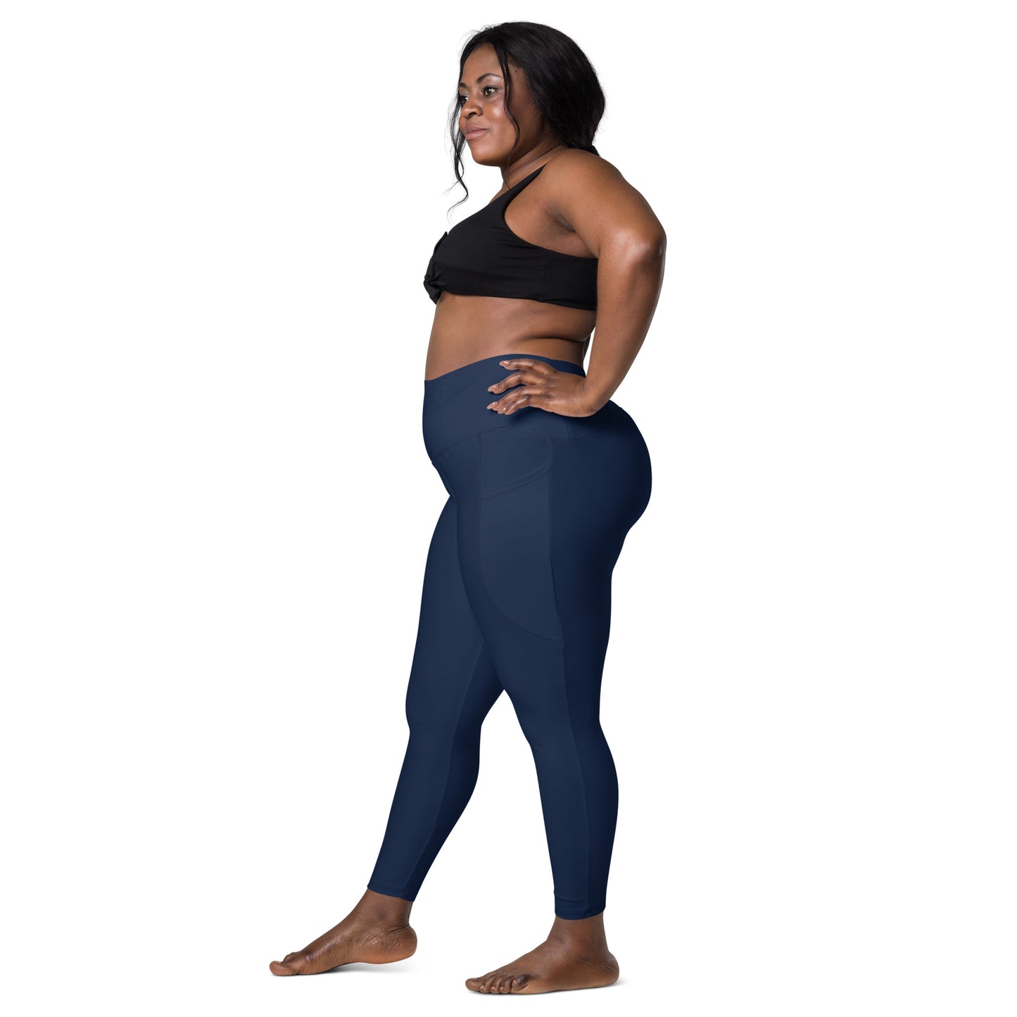 Navy High-Rise Leggings with pockets - Activewear Well