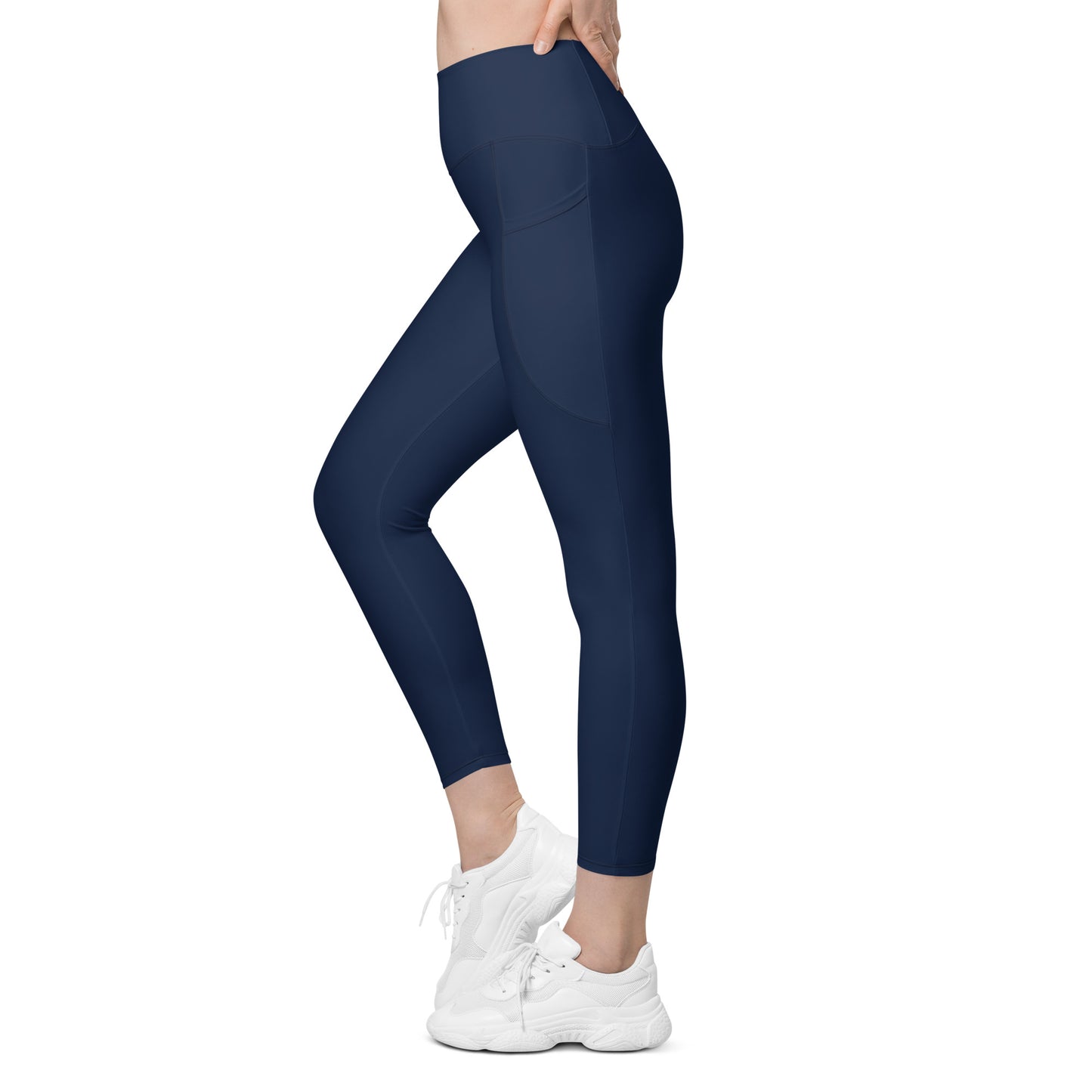 Navy High-Rise Leggings with pockets - Activewear Well