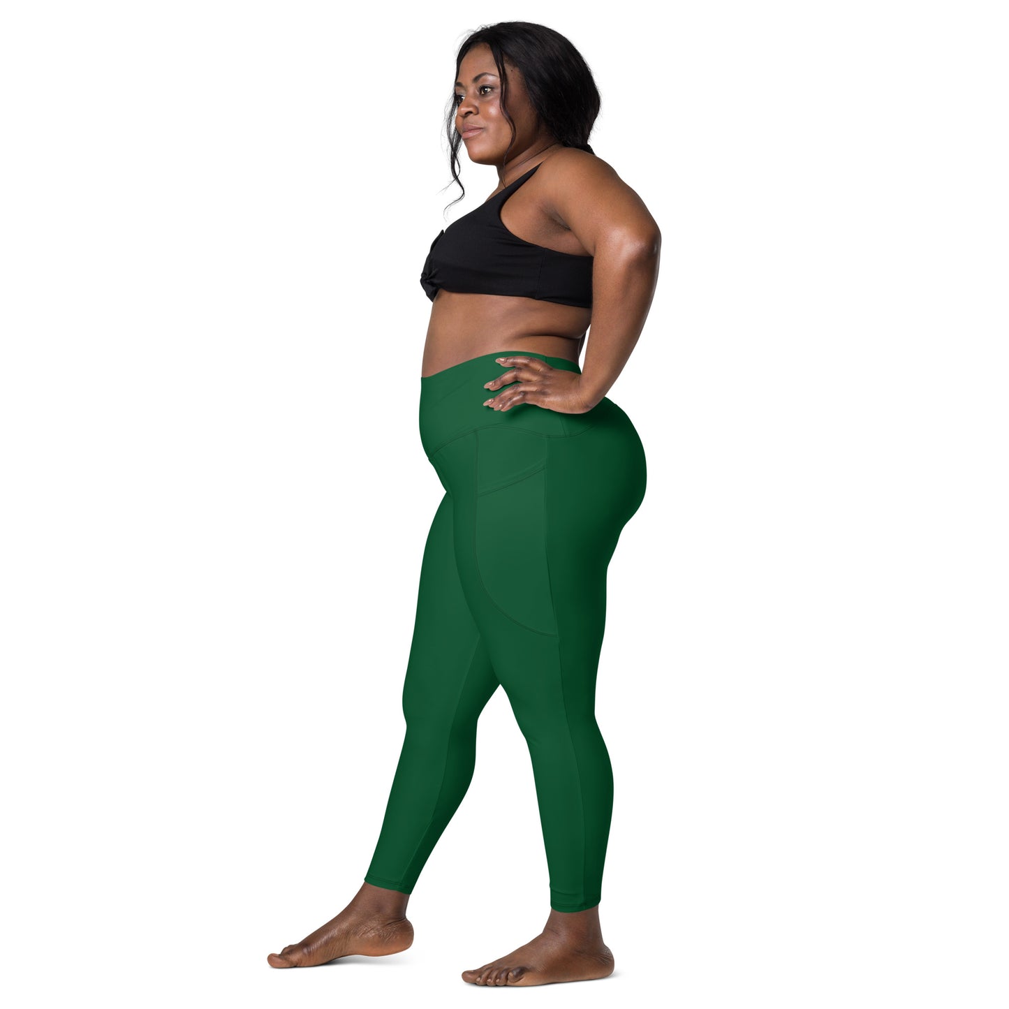 Forest Green High-Rise Leggings with pockets - Activewear Well