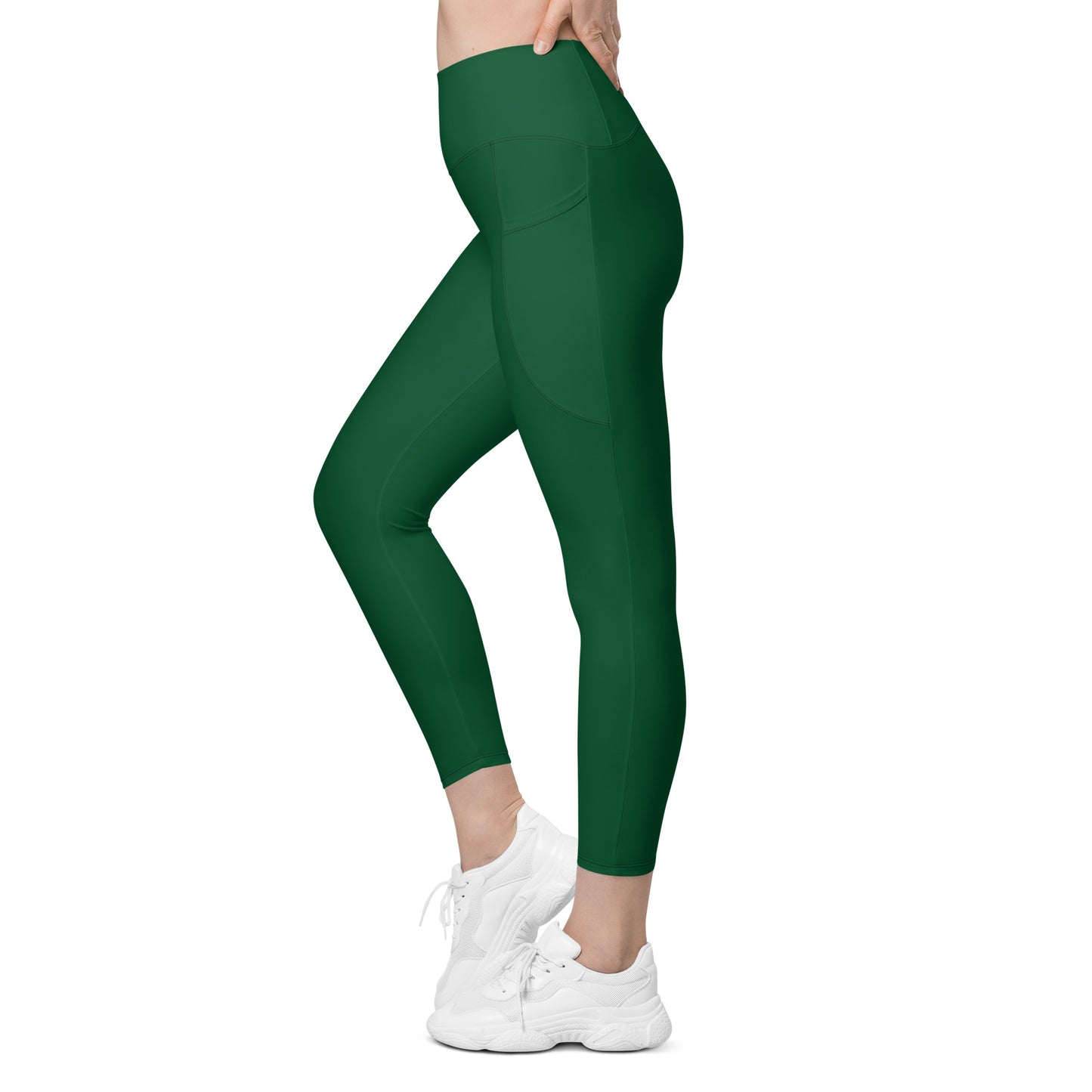 Forest Green High-Rise Leggings with pockets - Activewear Well