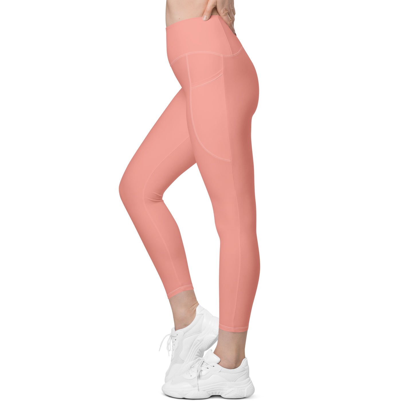 Pink High-Rise Leggings with pockets - Activewear Well