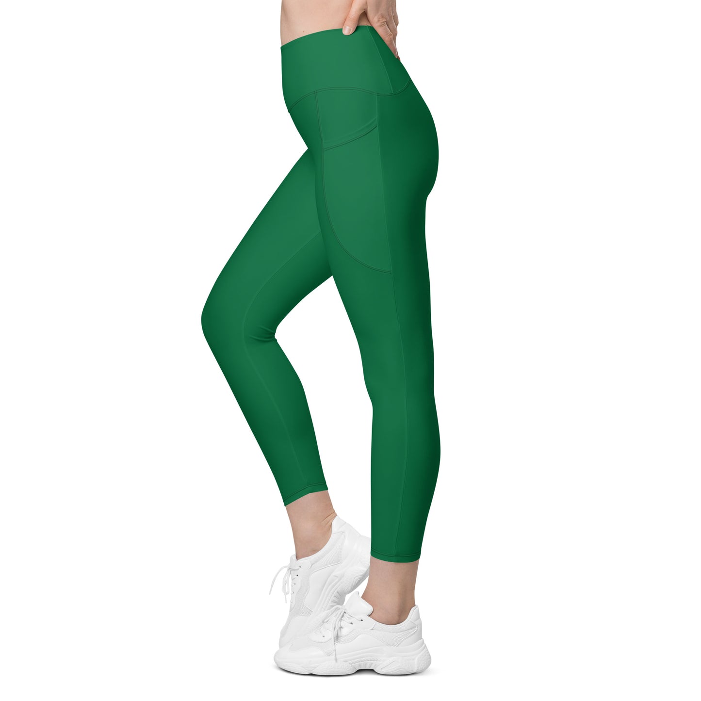 Green High-Rise Leggings with pockets - Activewear Well