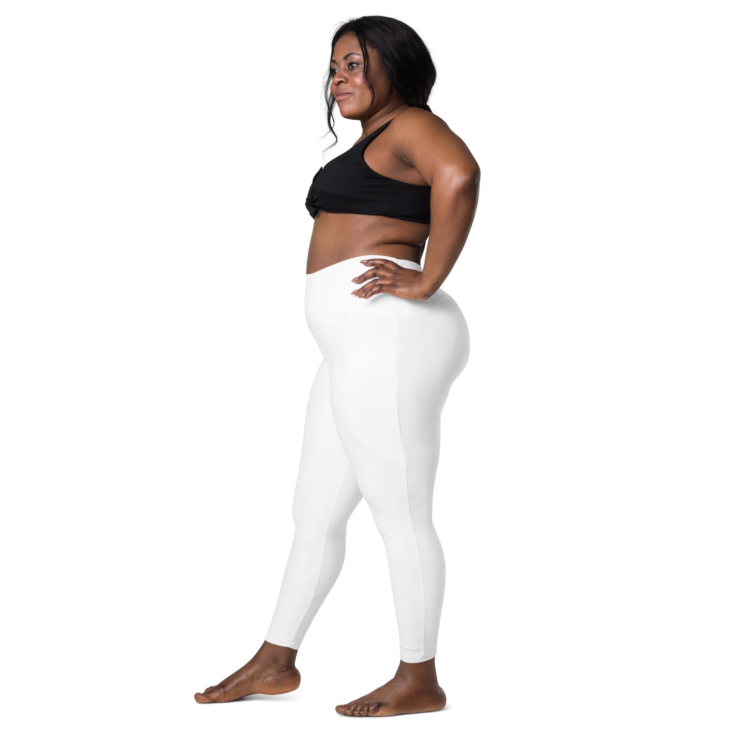 White High-Rise Leggings with pockets - Activewear Well