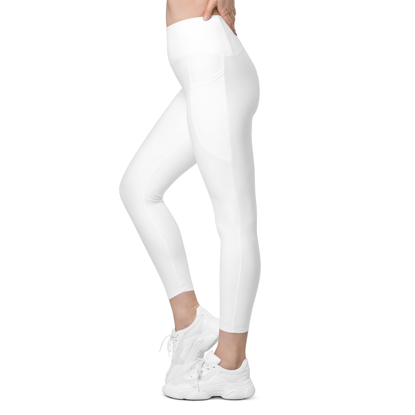 White High-Rise Leggings with pockets - Activewear Well