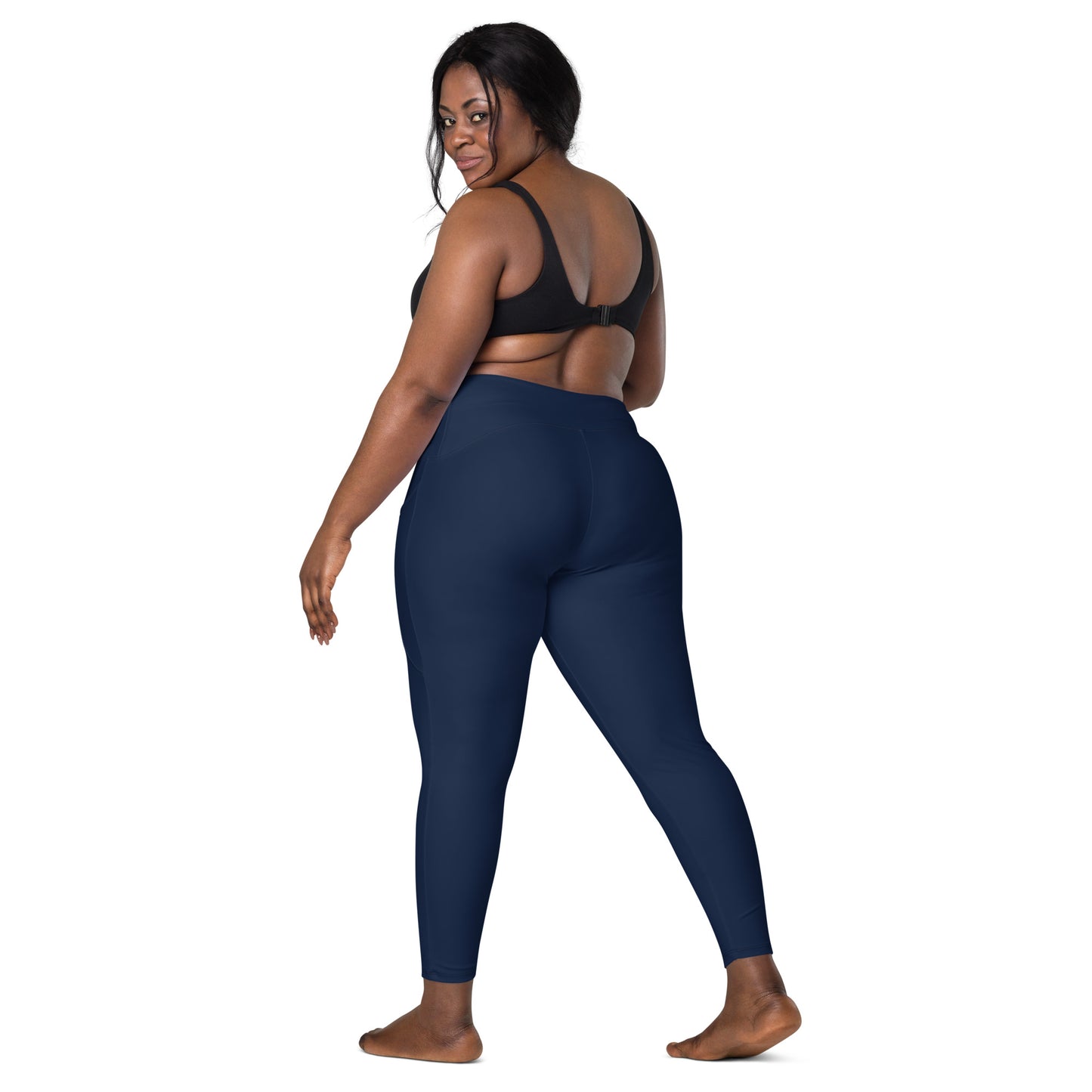 Navy High-Rise Leggings with pockets - Activewear Well