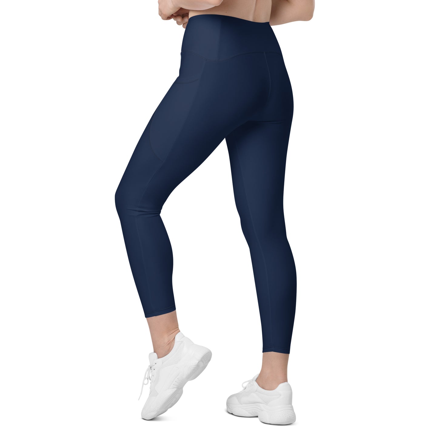 Navy High-Rise Leggings with pockets - Activewear Well