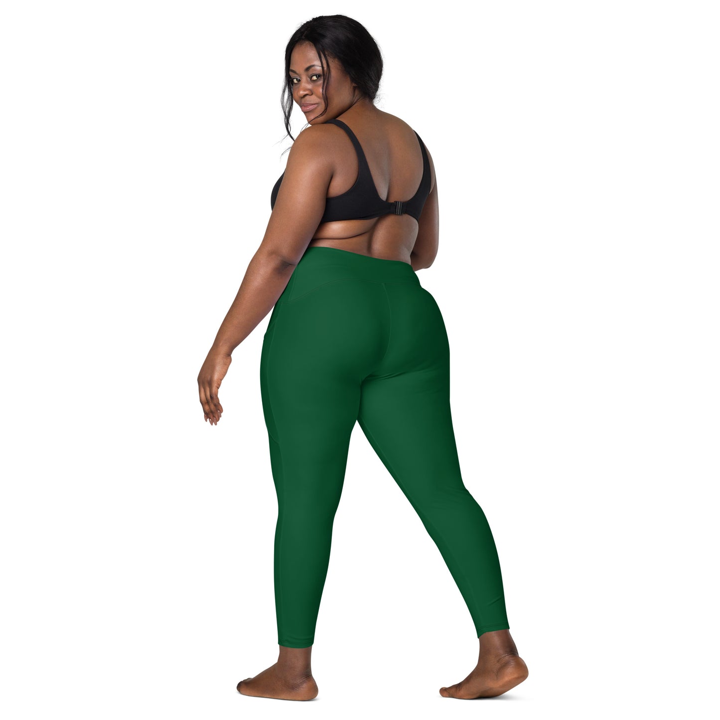 Forest Green High-Rise Leggings with pockets - Activewear Well