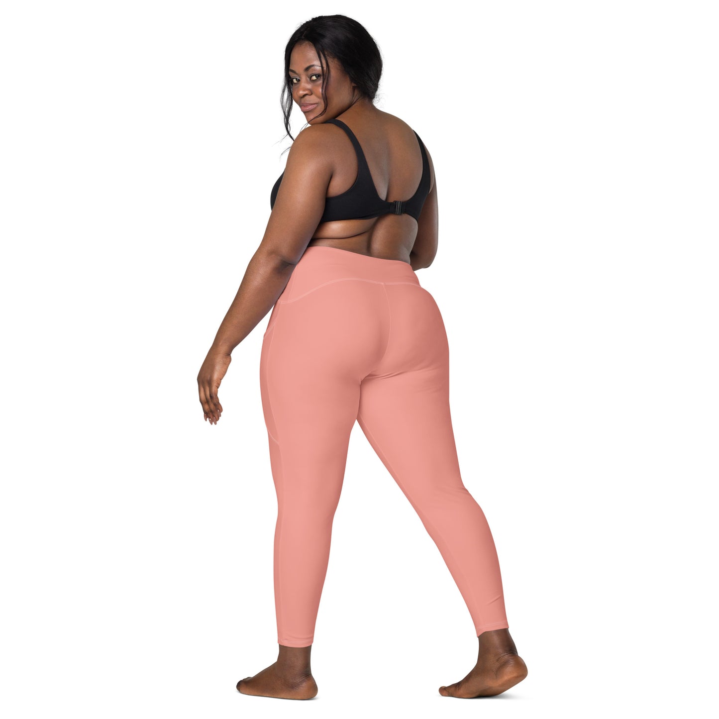 Pink High-Rise Leggings with pockets - Activewear Well