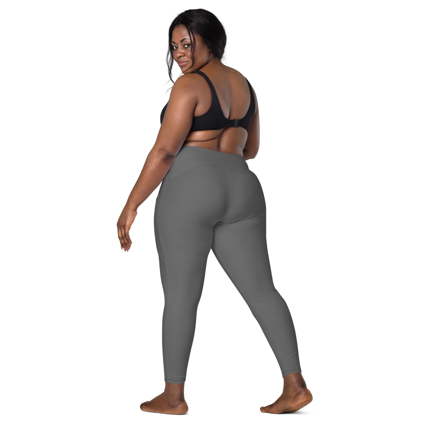 Grey High-Rise Leggings with pockets - Activewear Well