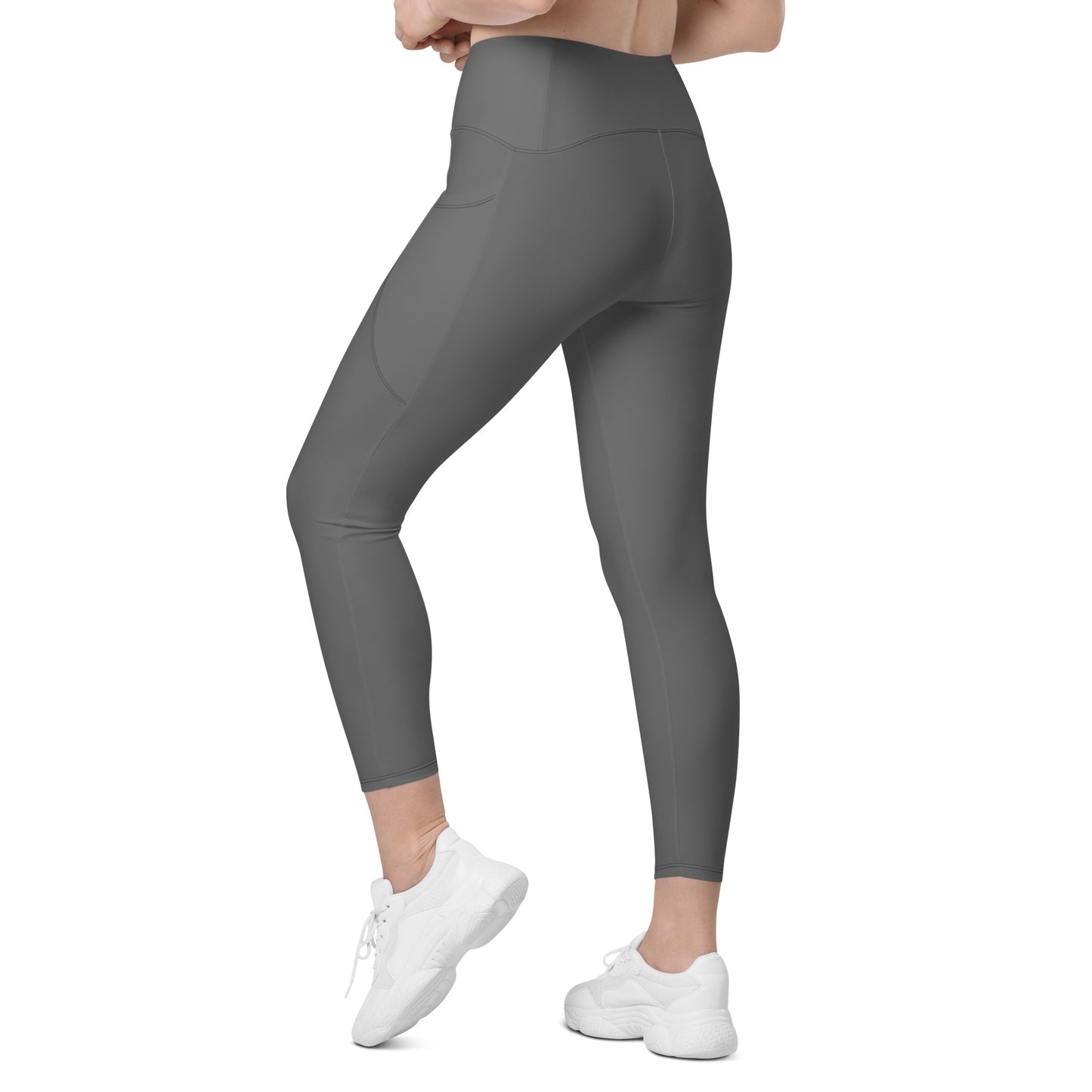 Grey High-Rise Leggings with pockets - Activewear Well