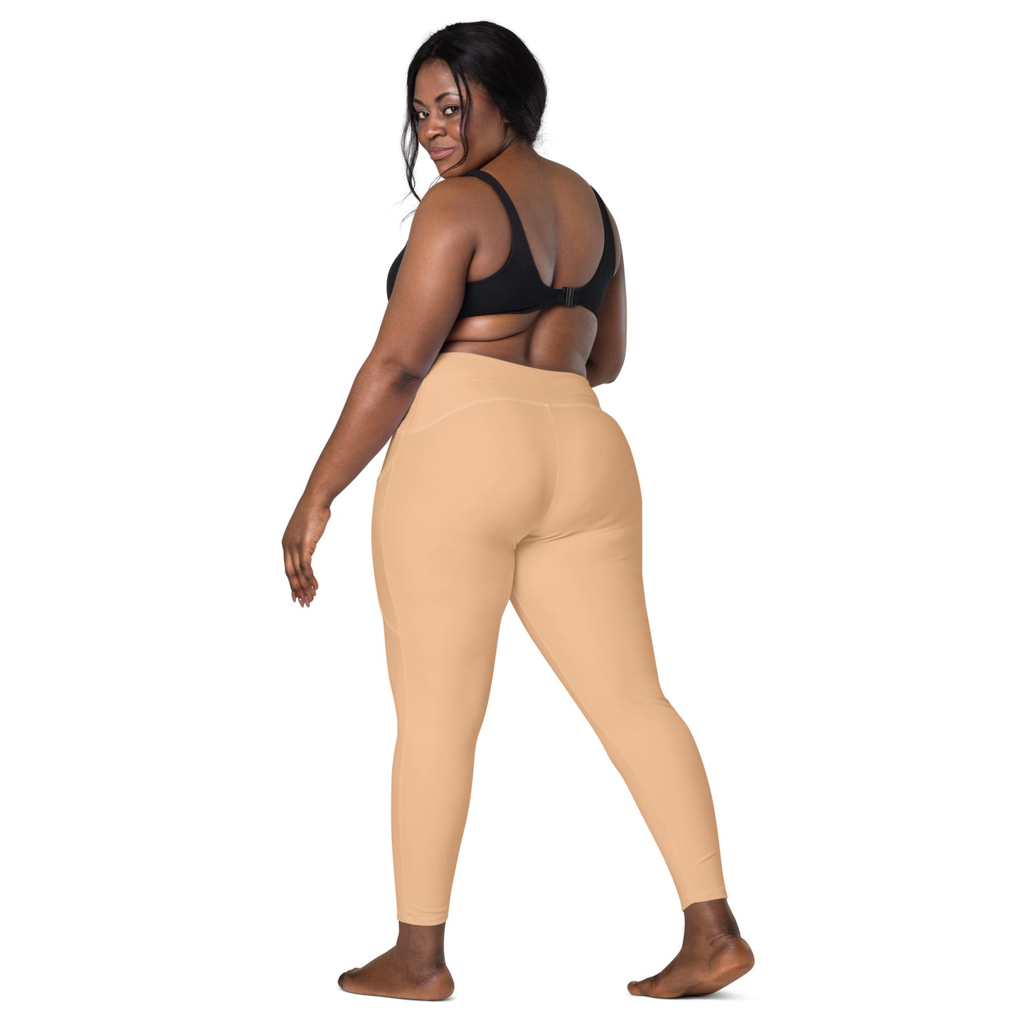 Beige High-Rise Leggings with pockets - Activewear Well