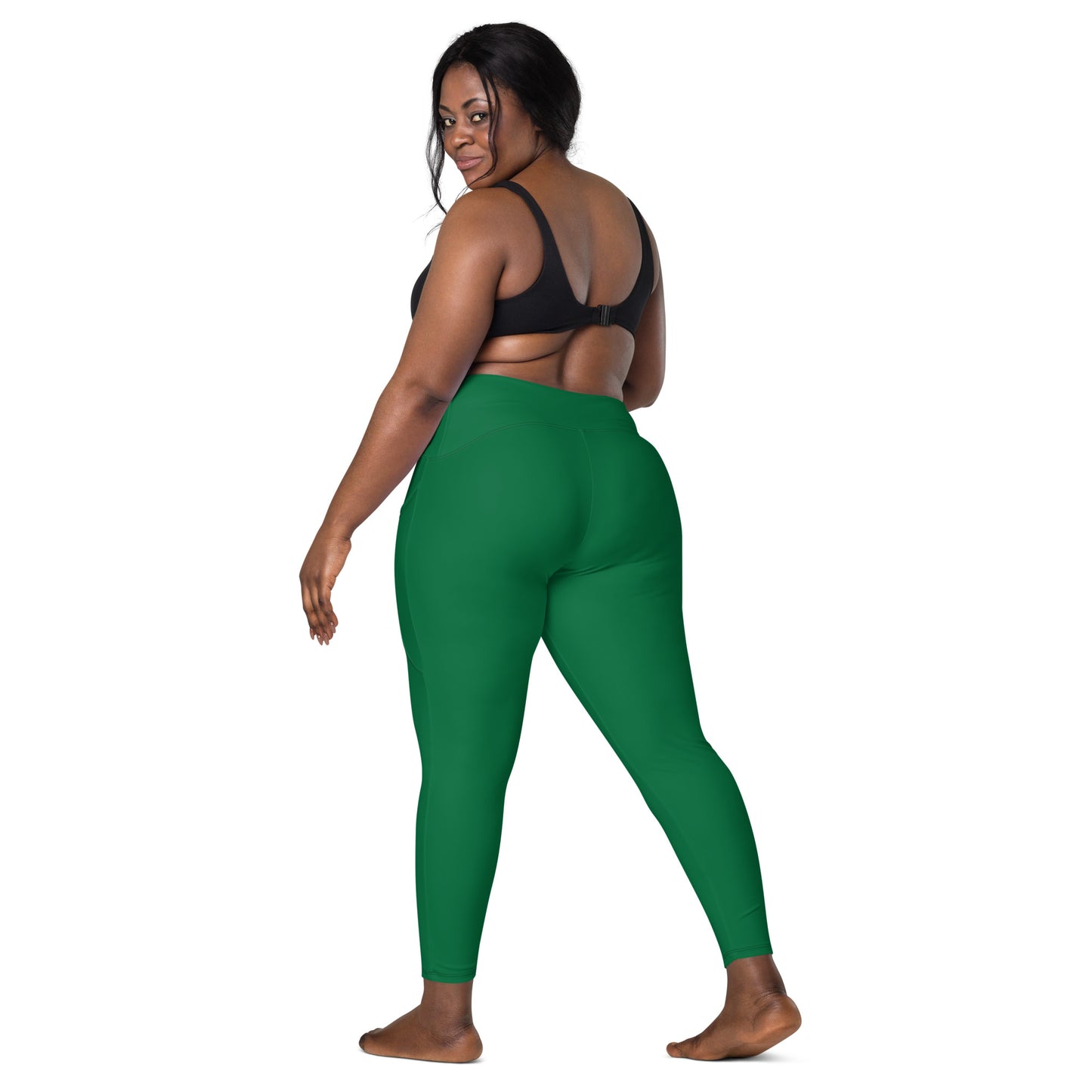 Green High-Rise Leggings with pockets - Activewear Well