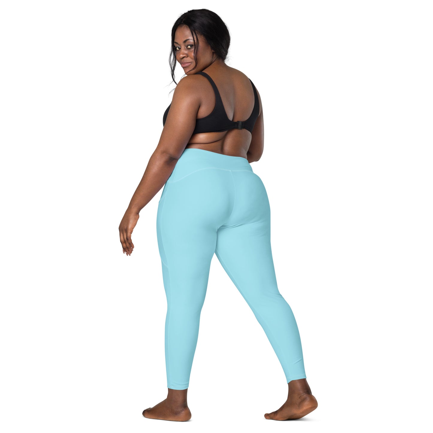 Blue high-Rise Leggings with pockets - Activewear Well