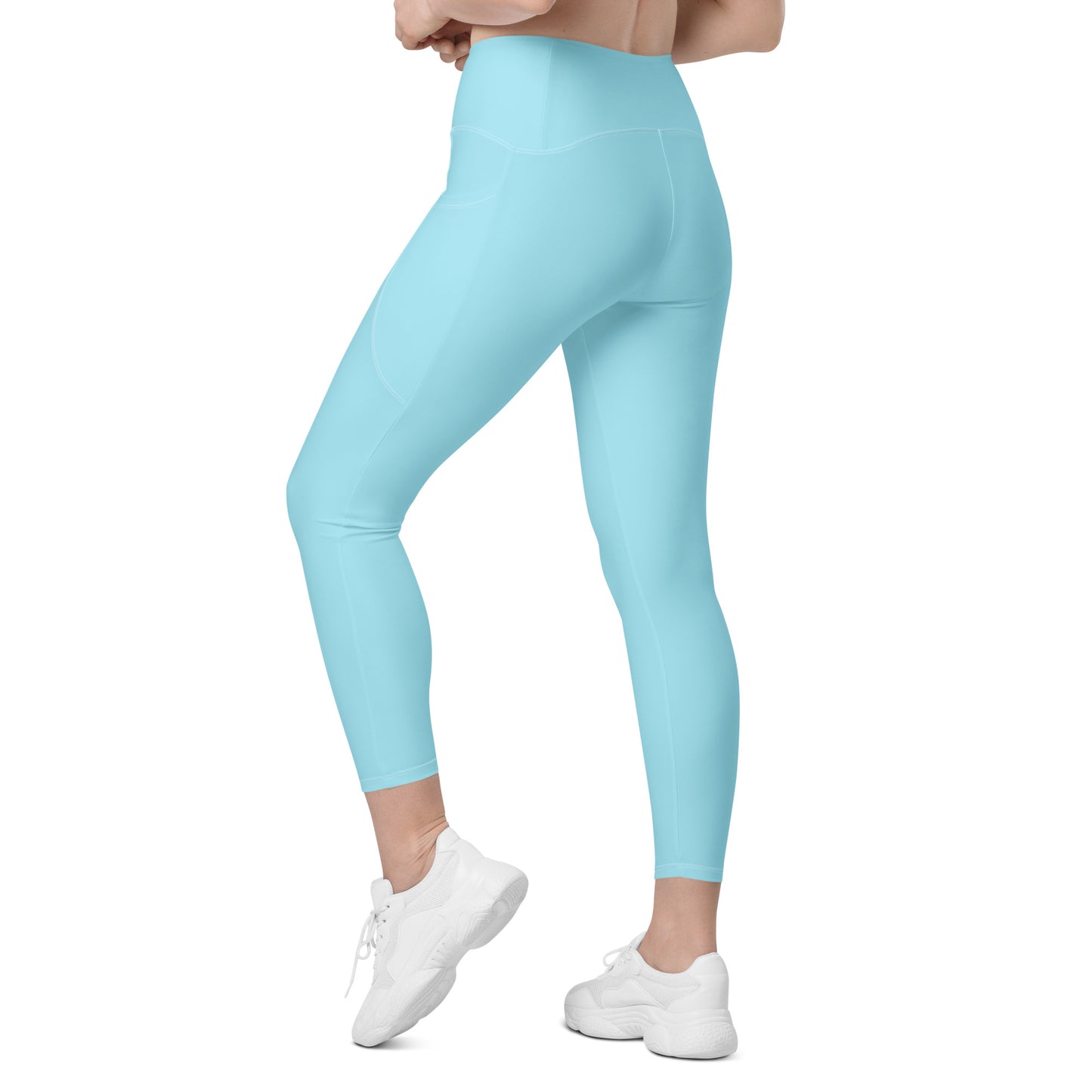 Blue high-Rise Leggings with pockets - Activewear Well