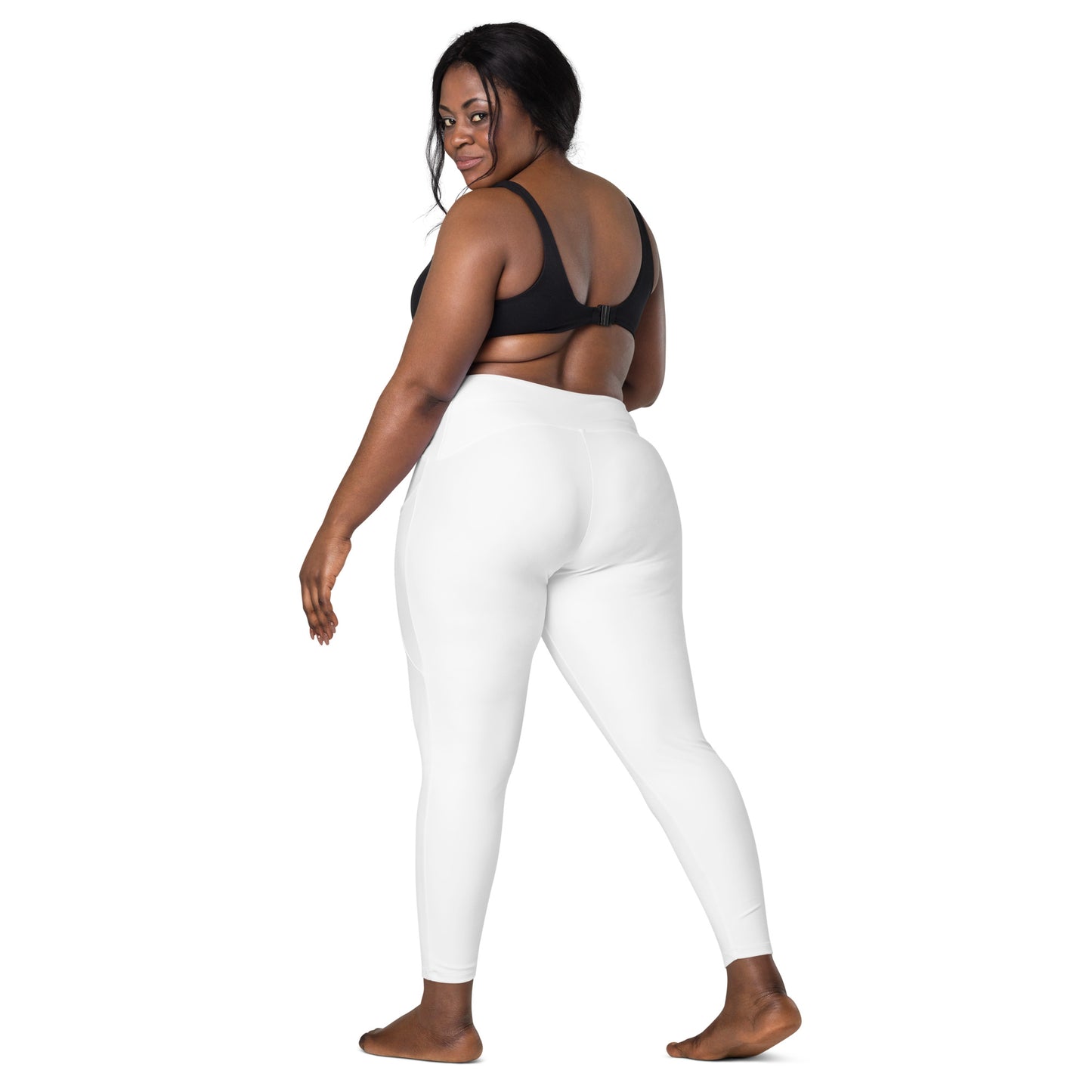 White High-Rise Leggings with pockets - Activewear Well