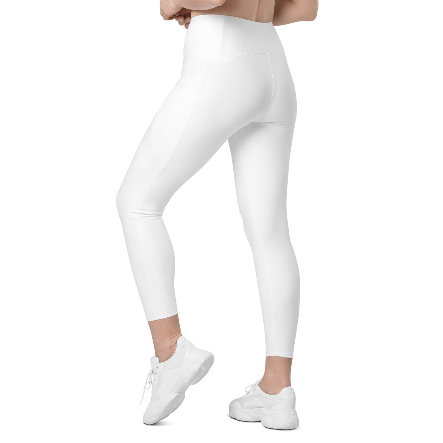 White High-Rise Leggings with pockets - Activewear Well