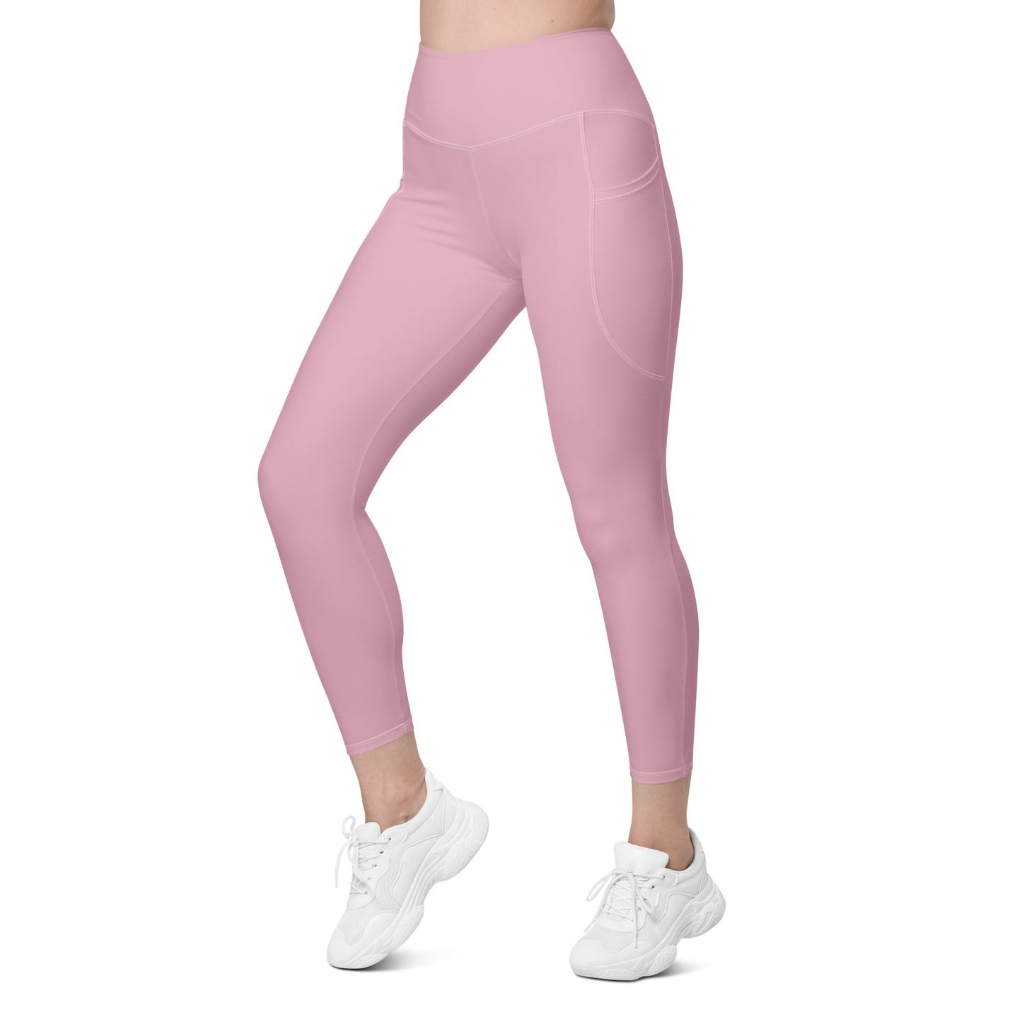Neutral Pink Tight Leggings with Pockets - Activewear Well