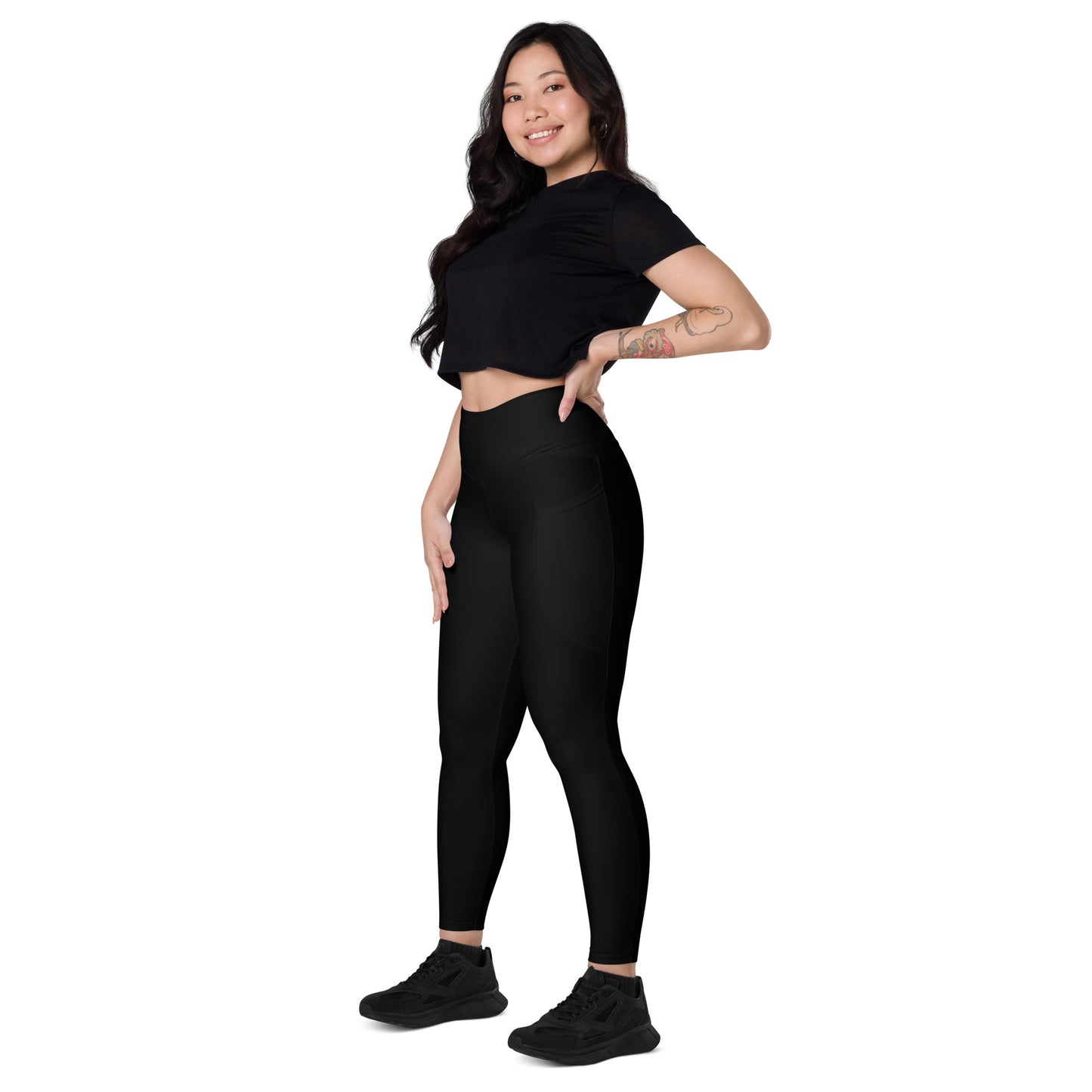 Black Tight Leggings with Pockets - Activewear Well