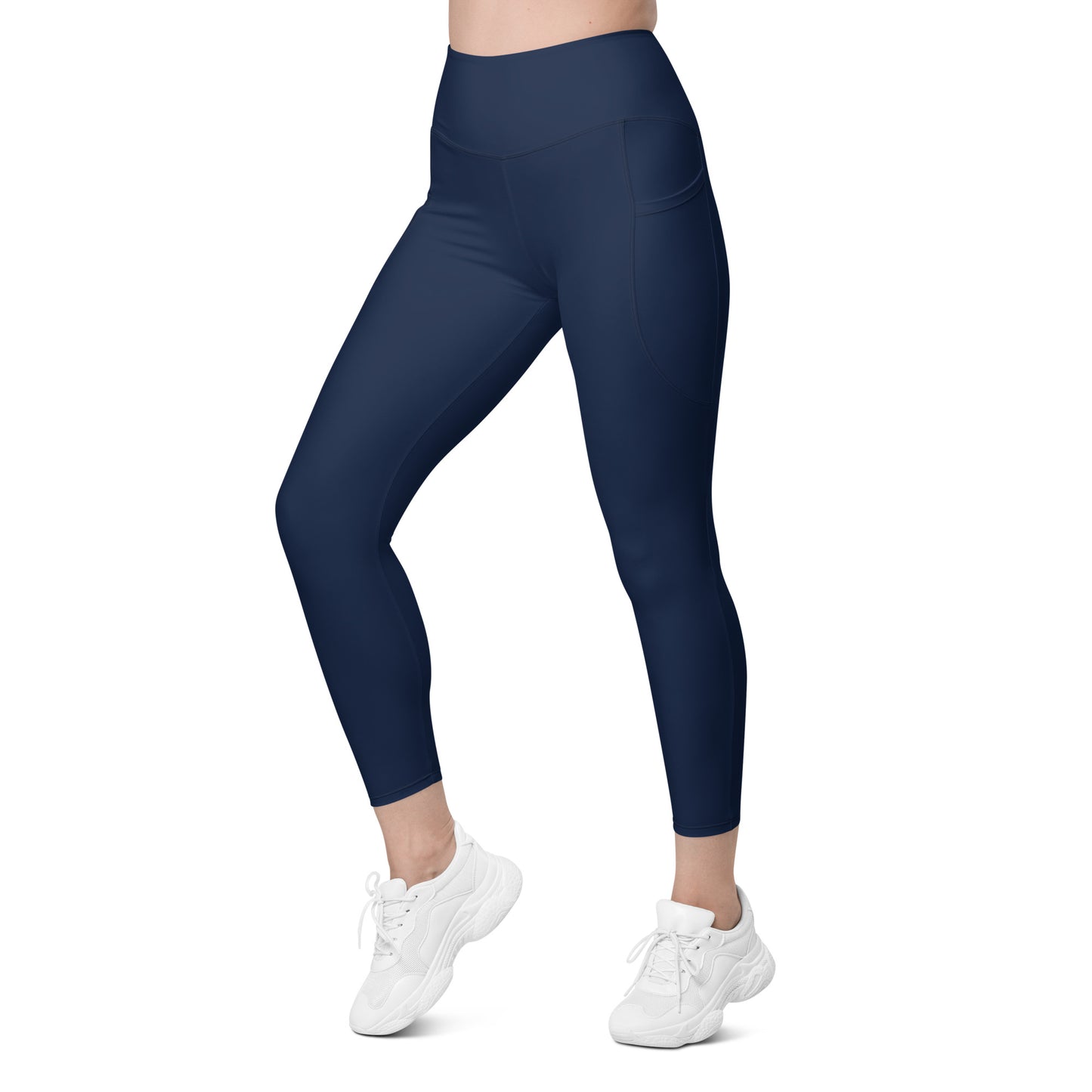 Navy High-Rise Leggings with pockets - Activewear Well