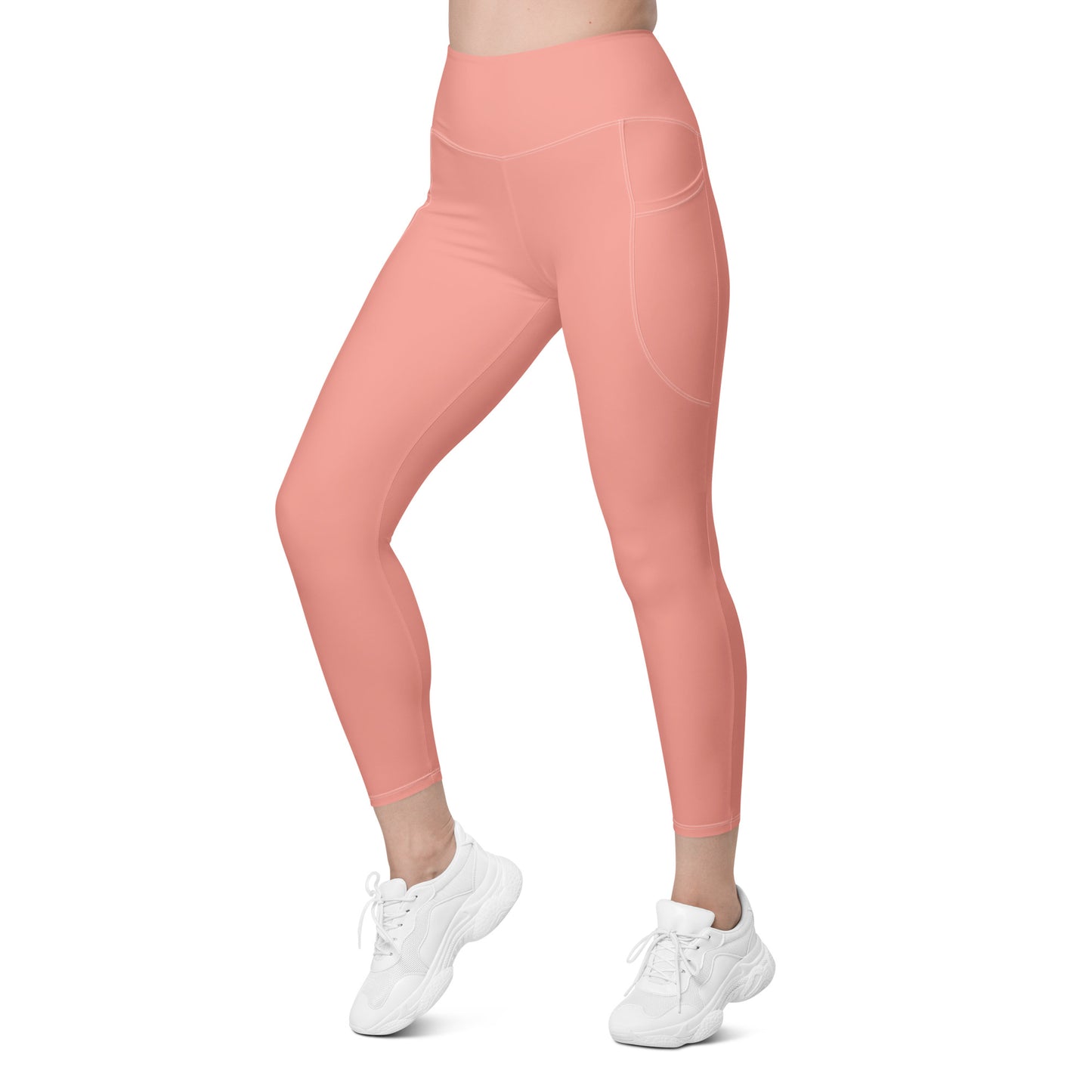 Pink High-Rise Leggings with pockets - Activewear Well