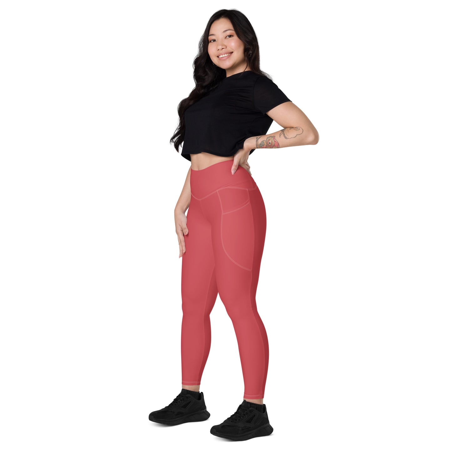 Rose Gold Leggings with pockets - Activewear Well