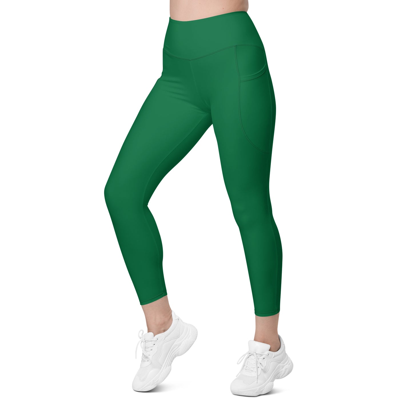 Green High-Rise Leggings with pockets - Activewear Well