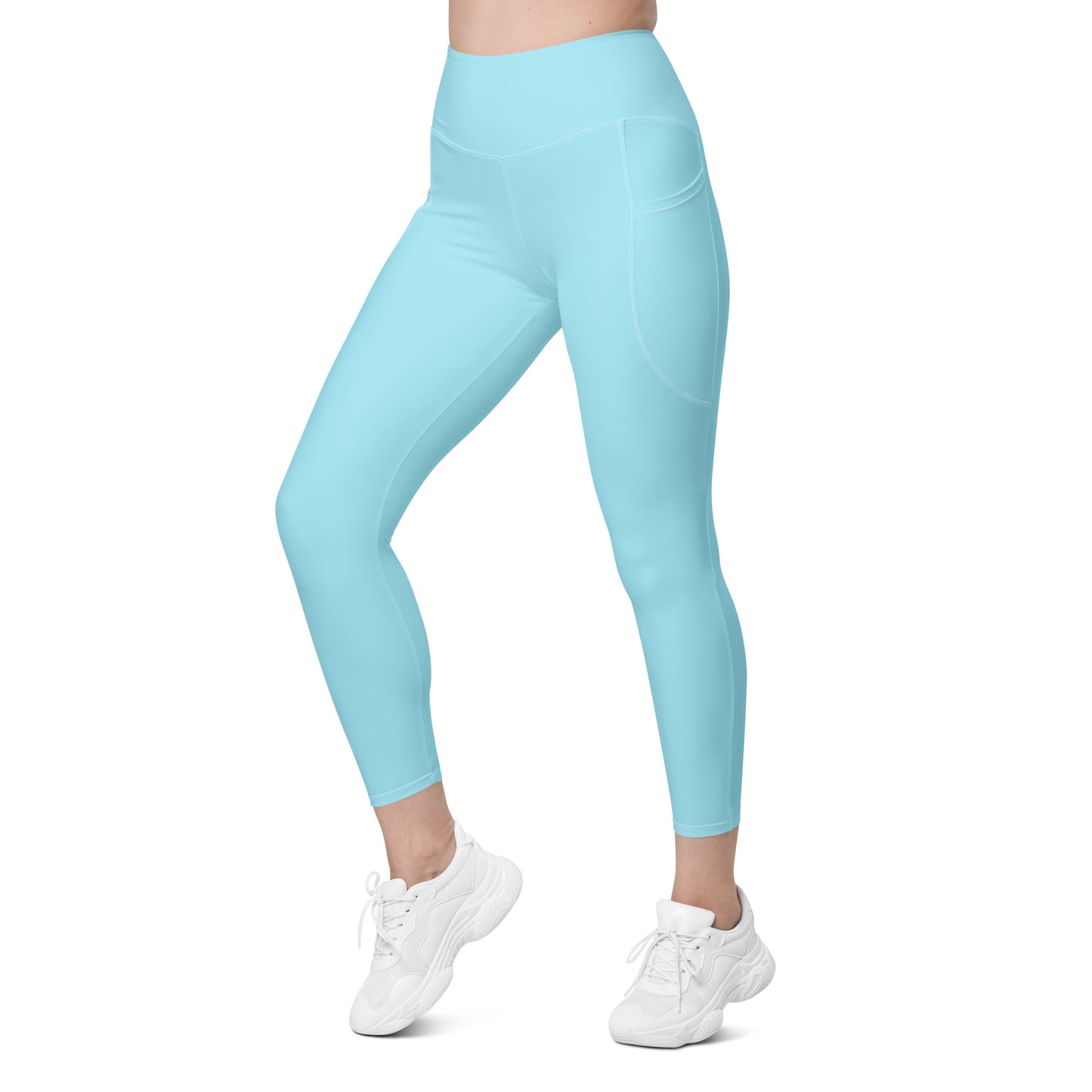 Blue high-Rise Leggings with pockets - Activewear Well