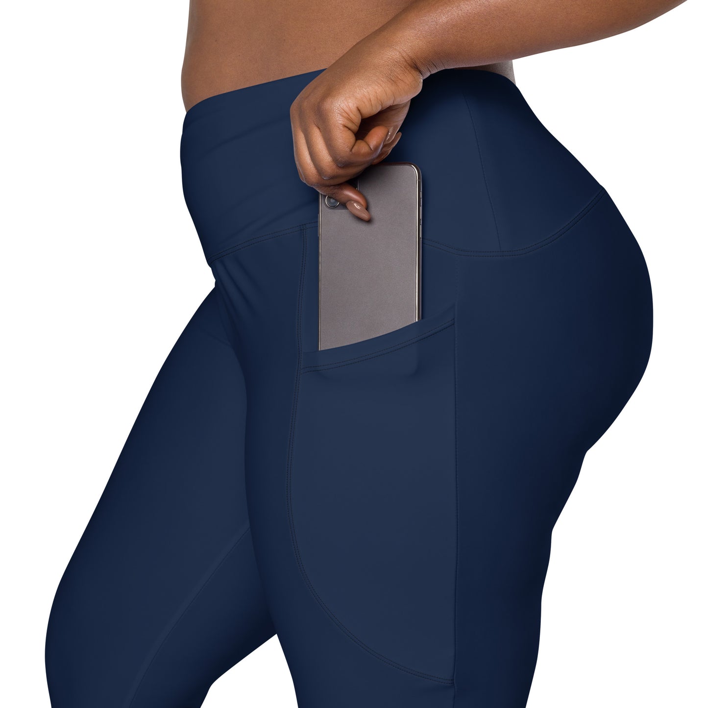 Navy High-Rise Leggings with pockets - Activewear Well