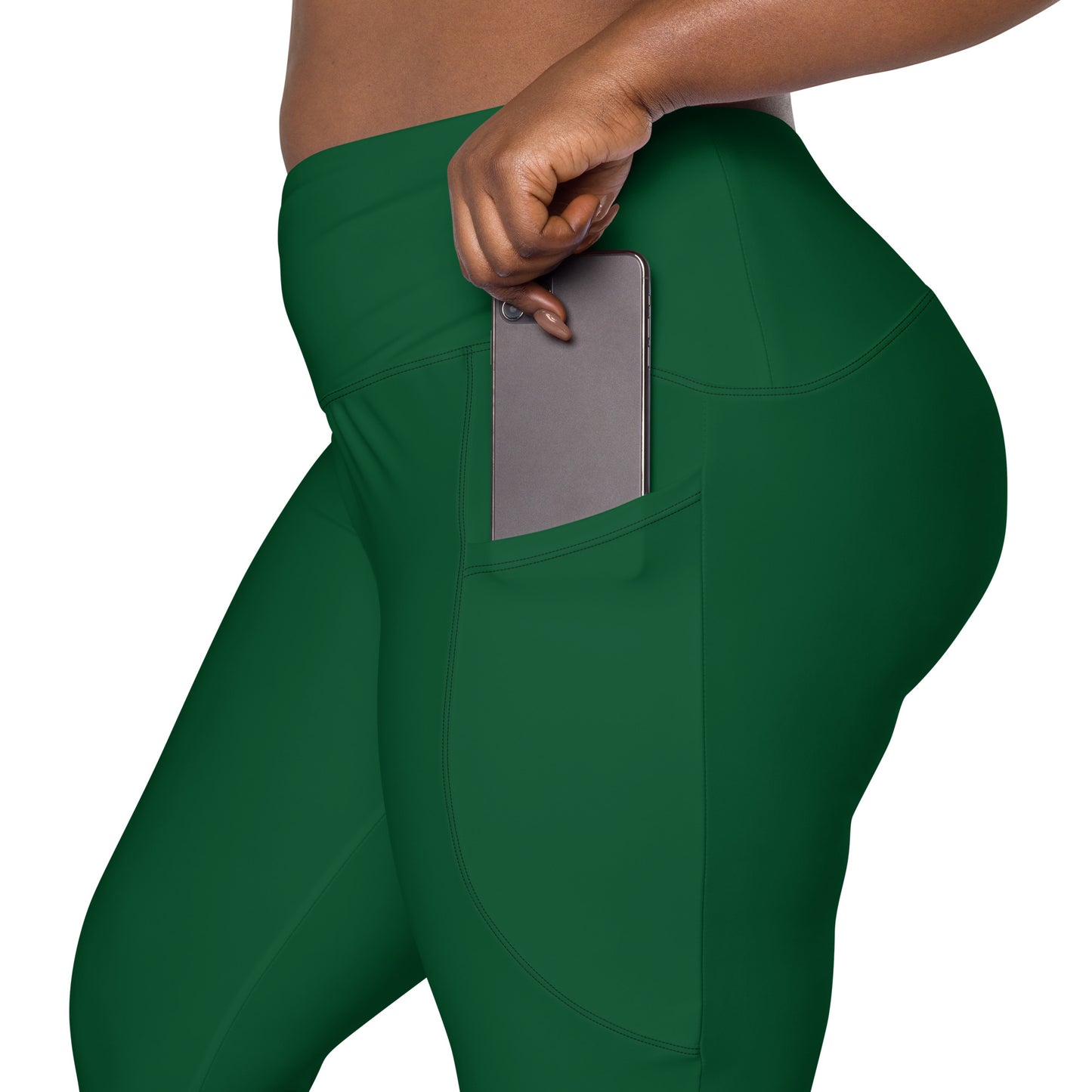 Forest Green High-Rise Leggings with pockets - Activewear Well