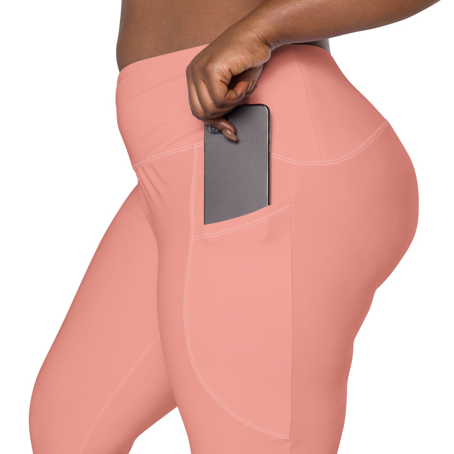 Pink High-Rise Leggings with pockets - Activewear Well