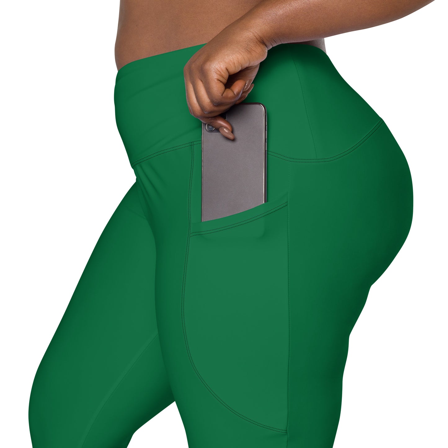 Green High-Rise Leggings with pockets - Activewear Well