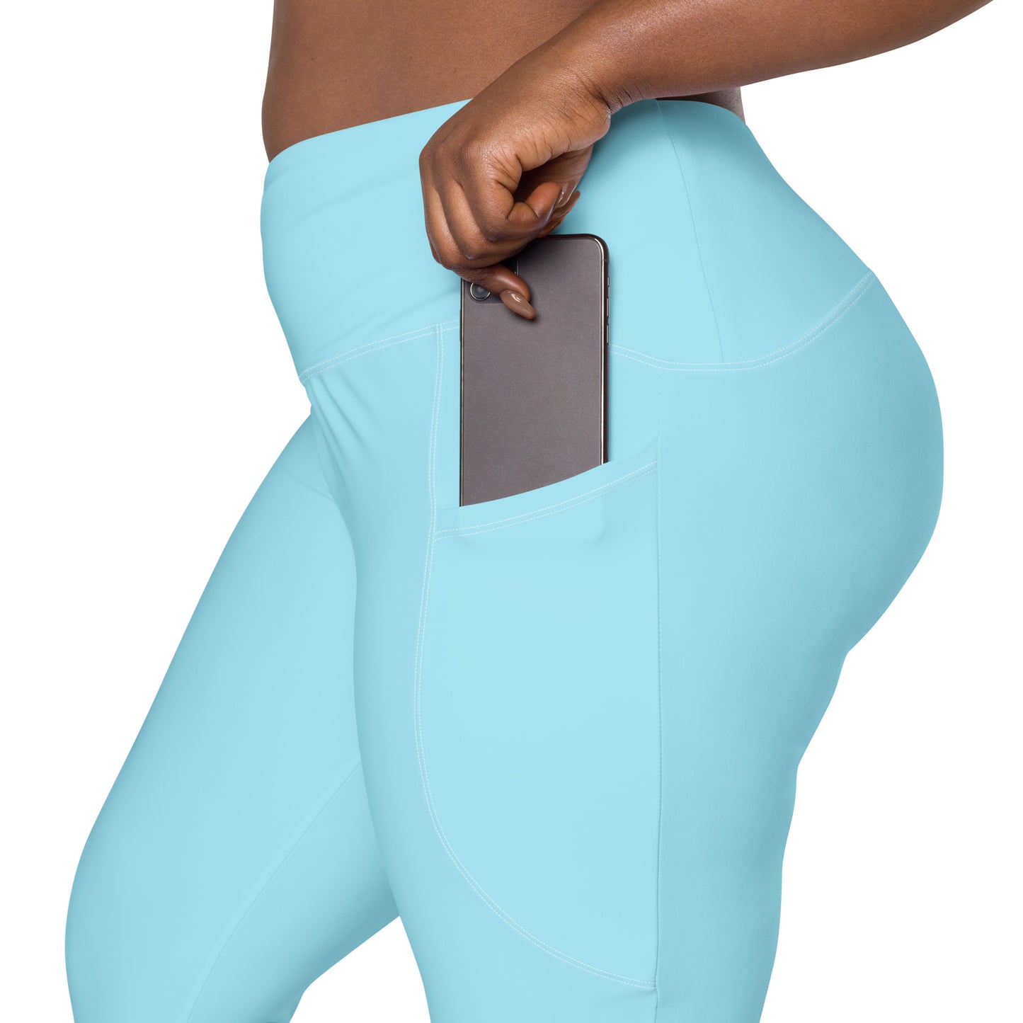 Blue high-Rise Leggings with pockets - Activewear Well