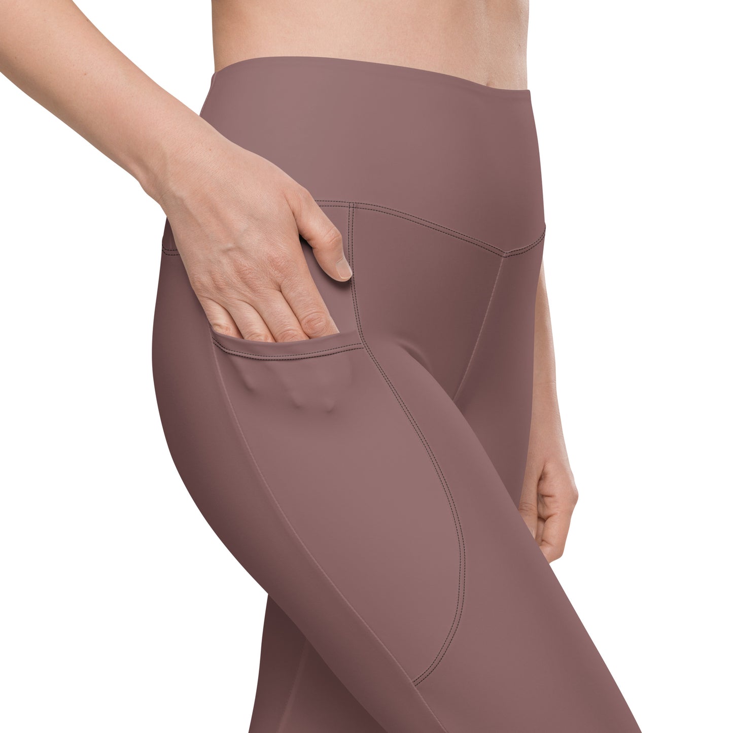 Light Brown Tight Leggings with Pockets - Activewear Well