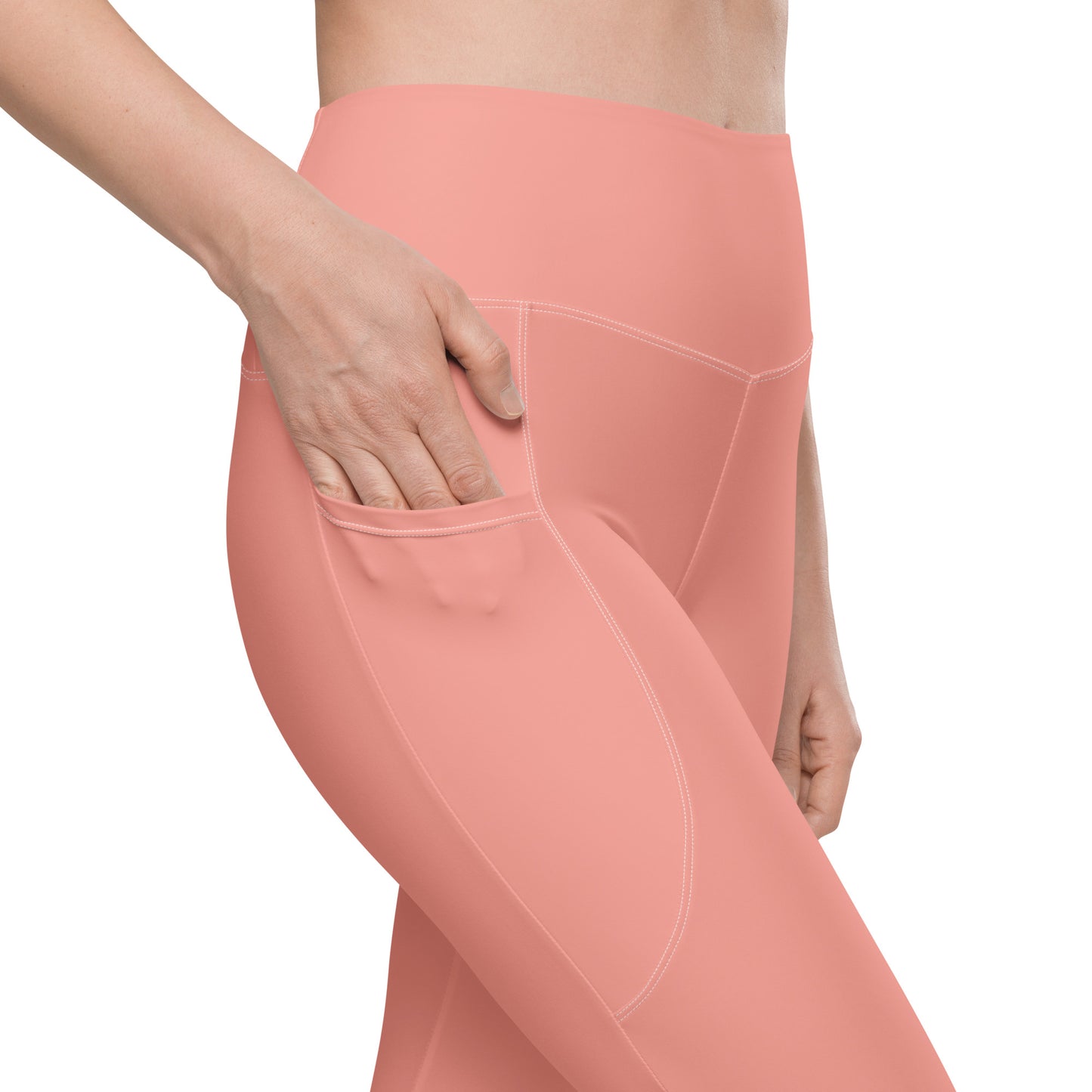 Pink High-Rise Leggings with pockets - Activewear Well