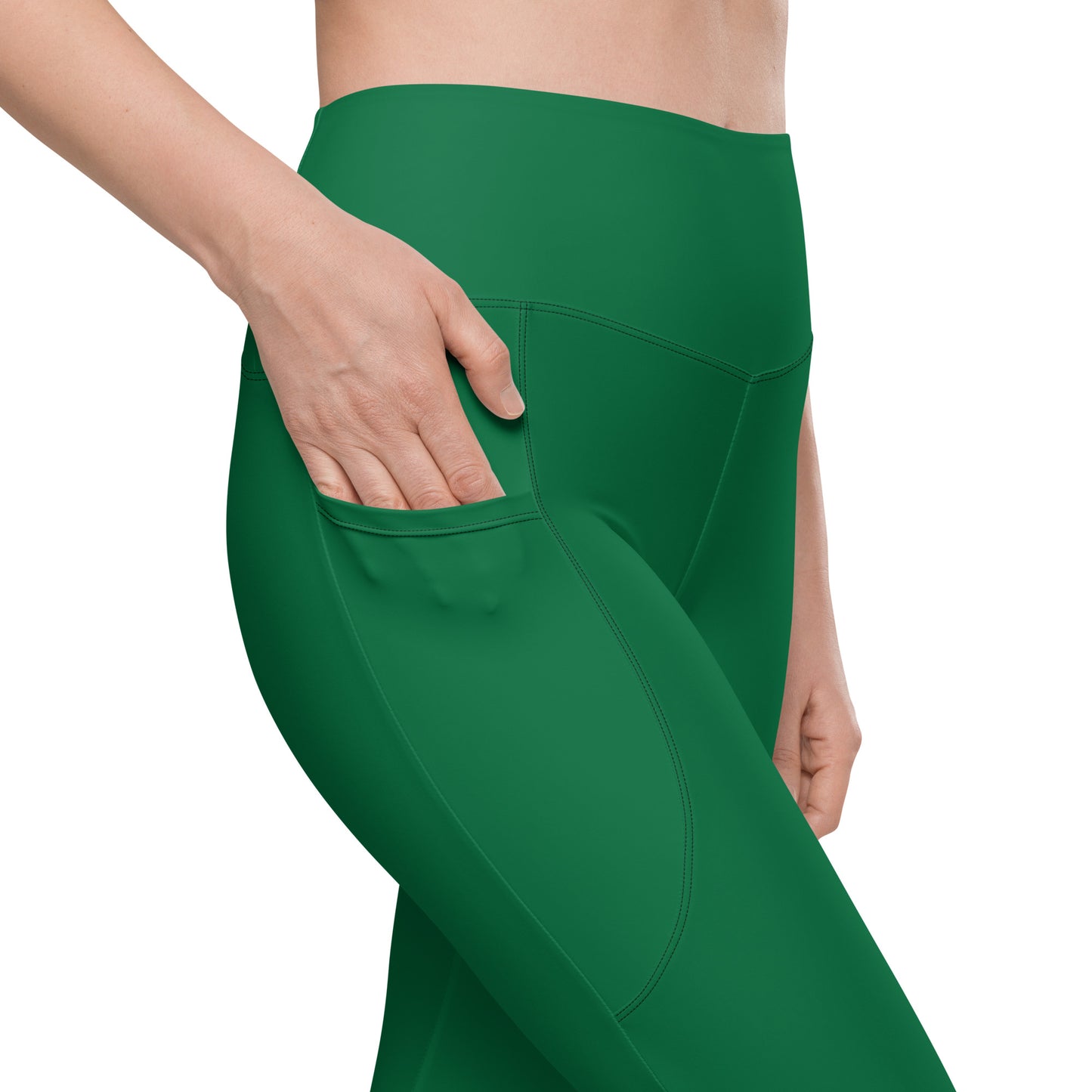 Green High-Rise Leggings with pockets - Activewear Well