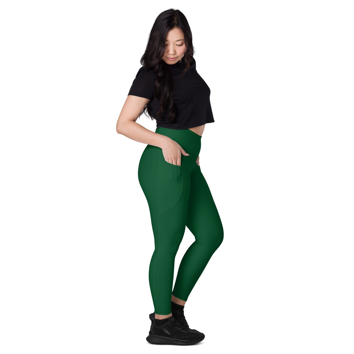 Forest Green High-Rise Leggings with pockets - Activewear Well