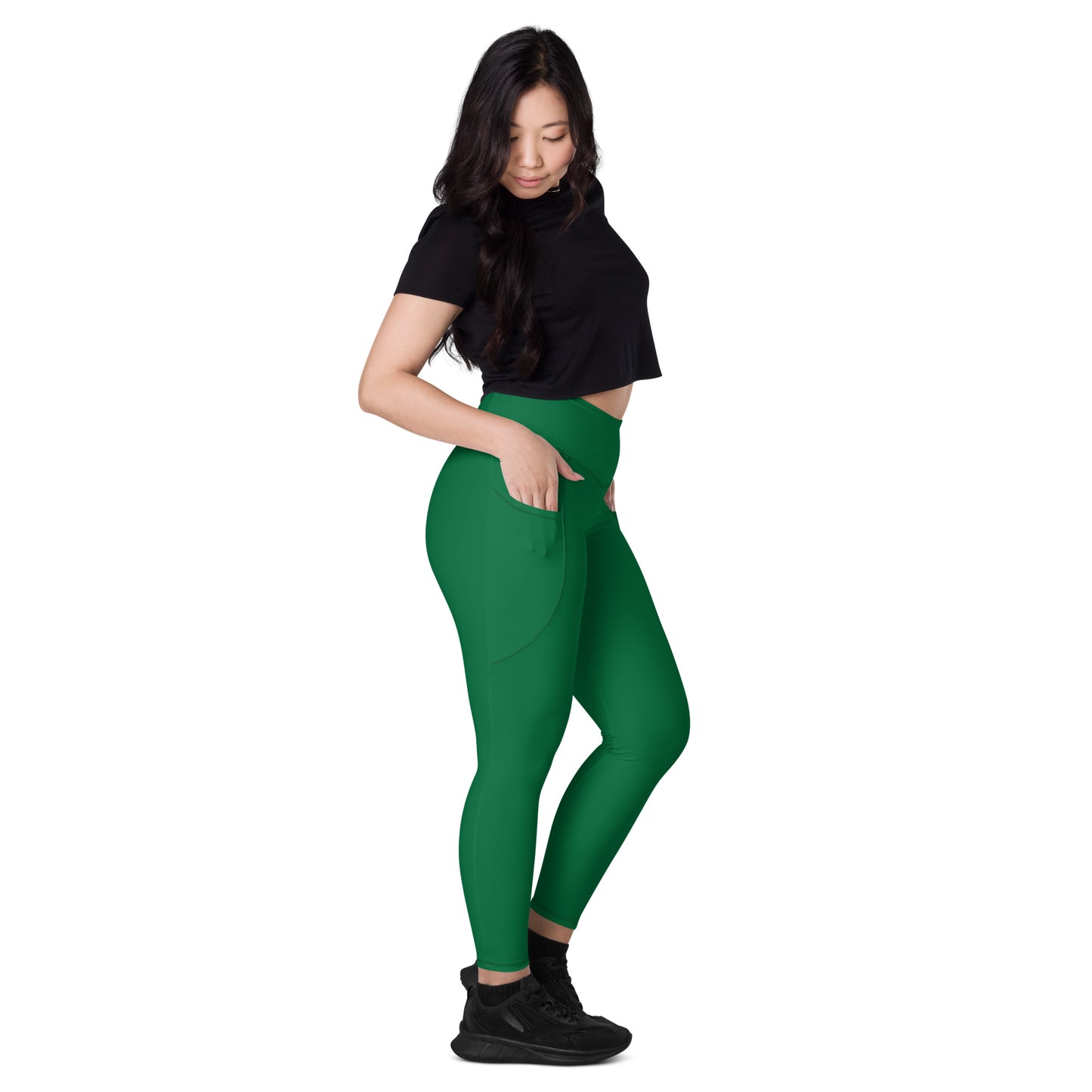 Green High-Rise Leggings with pockets - Activewear Well