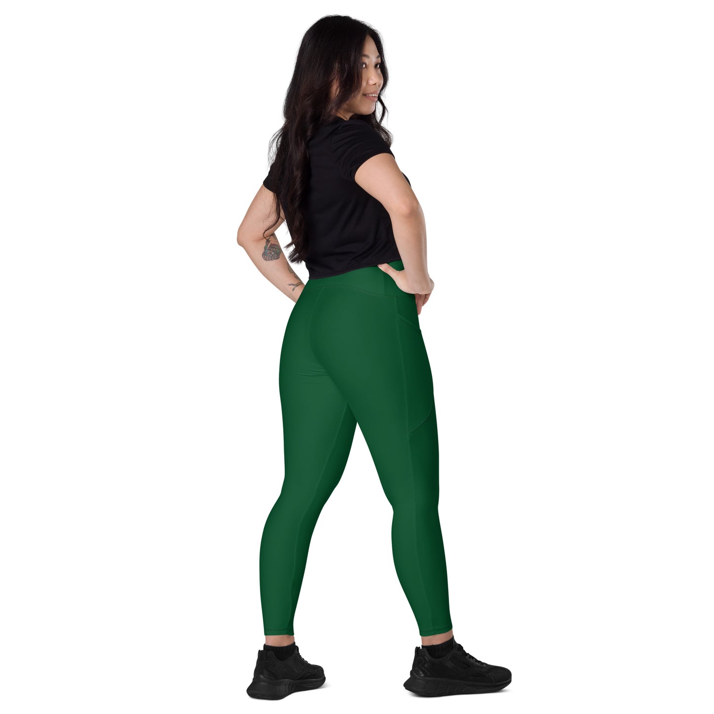 Forest Green High-Rise Leggings with pockets - Activewear Well