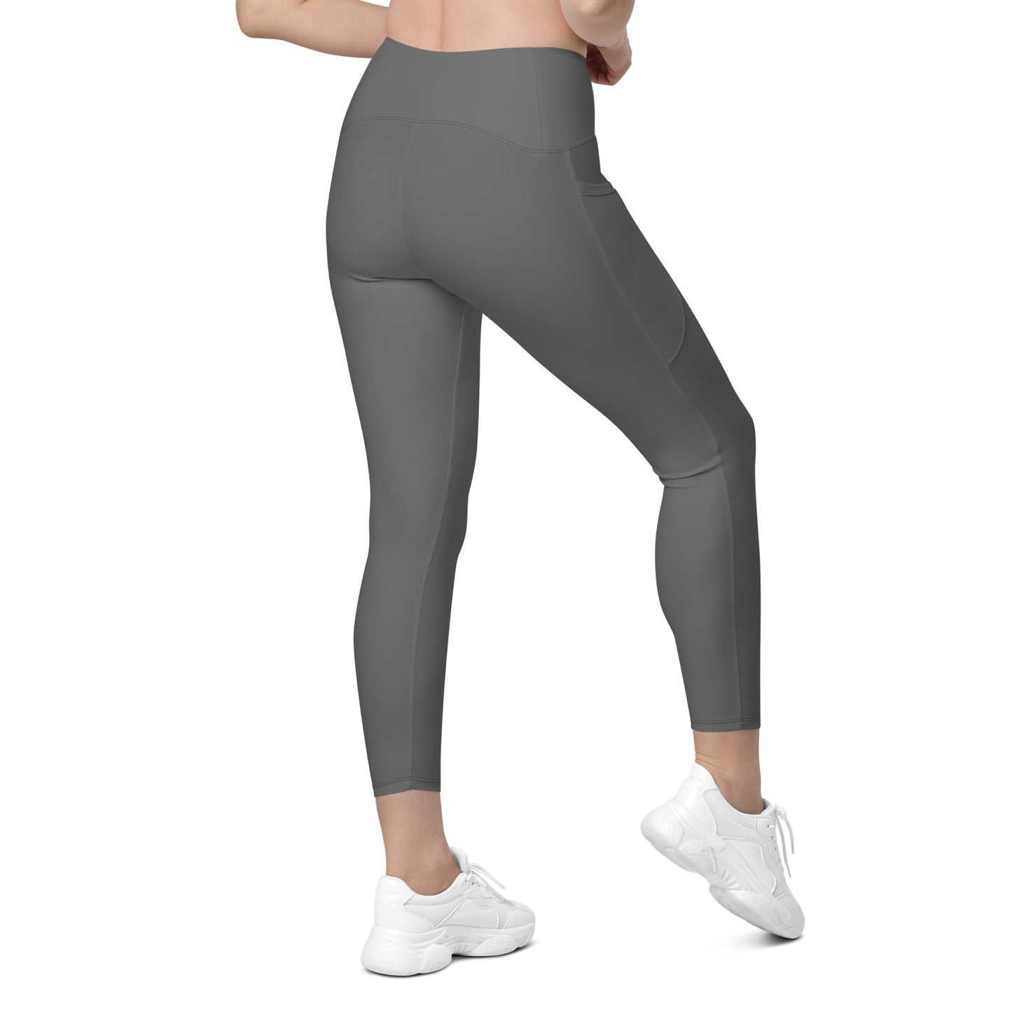 Grey High-Rise Leggings with pockets - Activewear Well