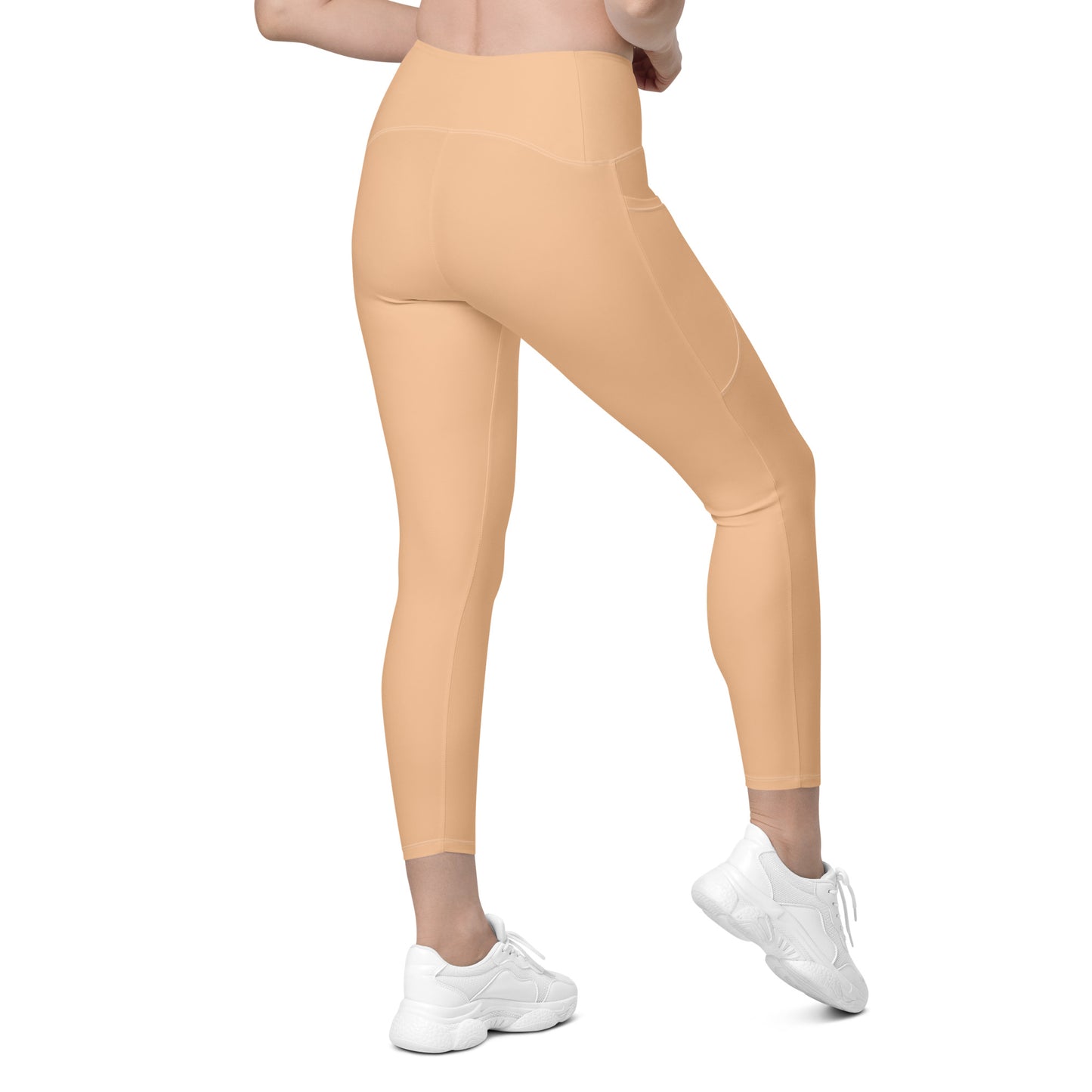 Beige High-Rise Leggings with pockets - Activewear Well
