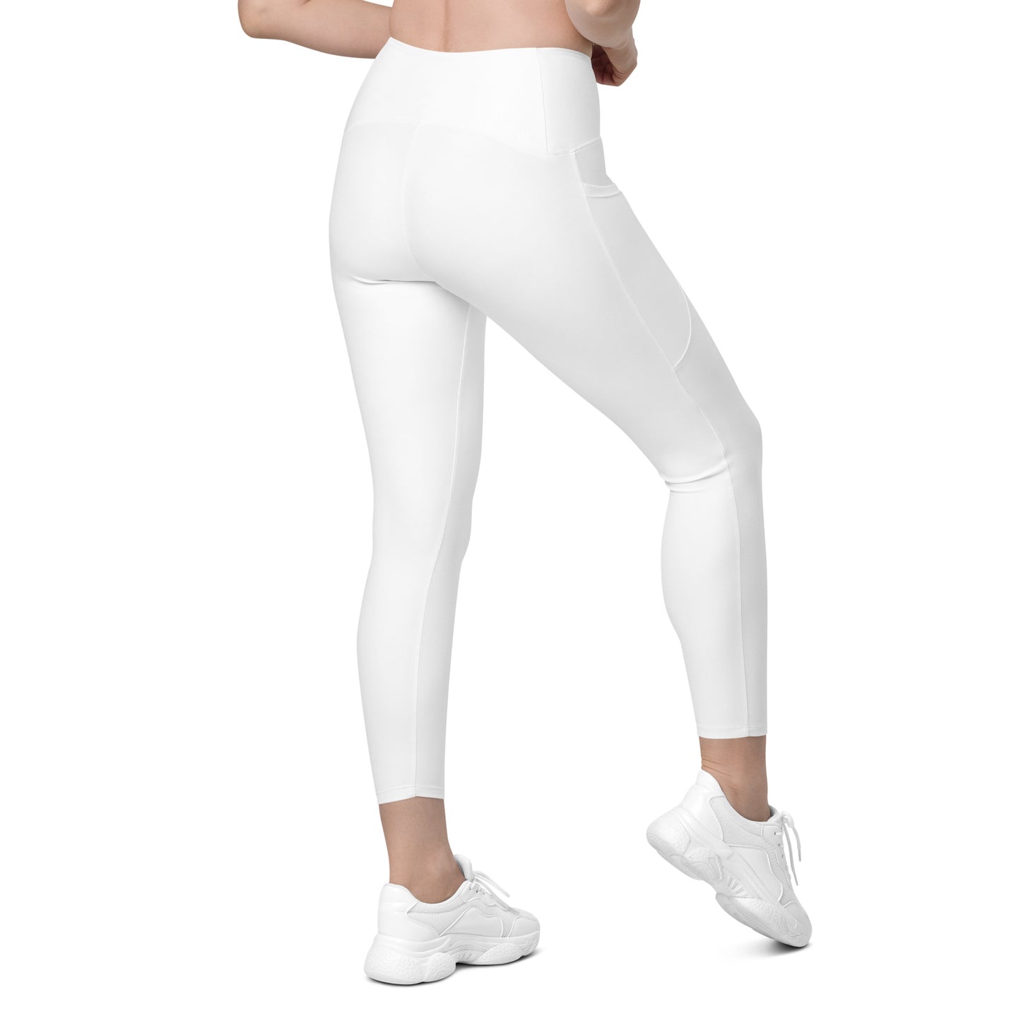 White High-Rise Leggings with pockets - Activewear Well