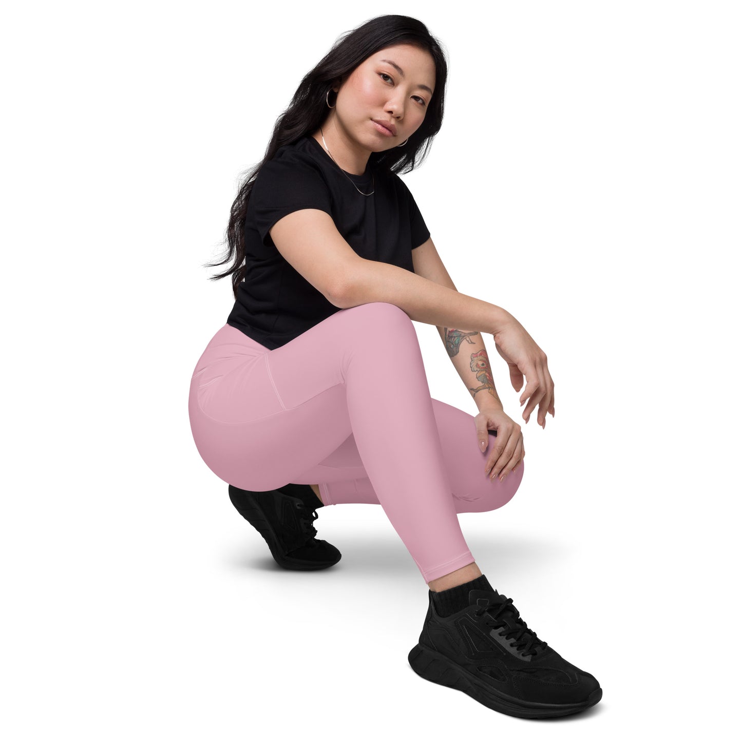 Neutral Pink Tight Leggings with Pockets - Activewear Well
