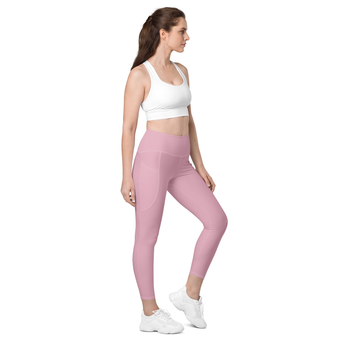 Neutral Pink Tight Leggings with Pockets - Activewear Well