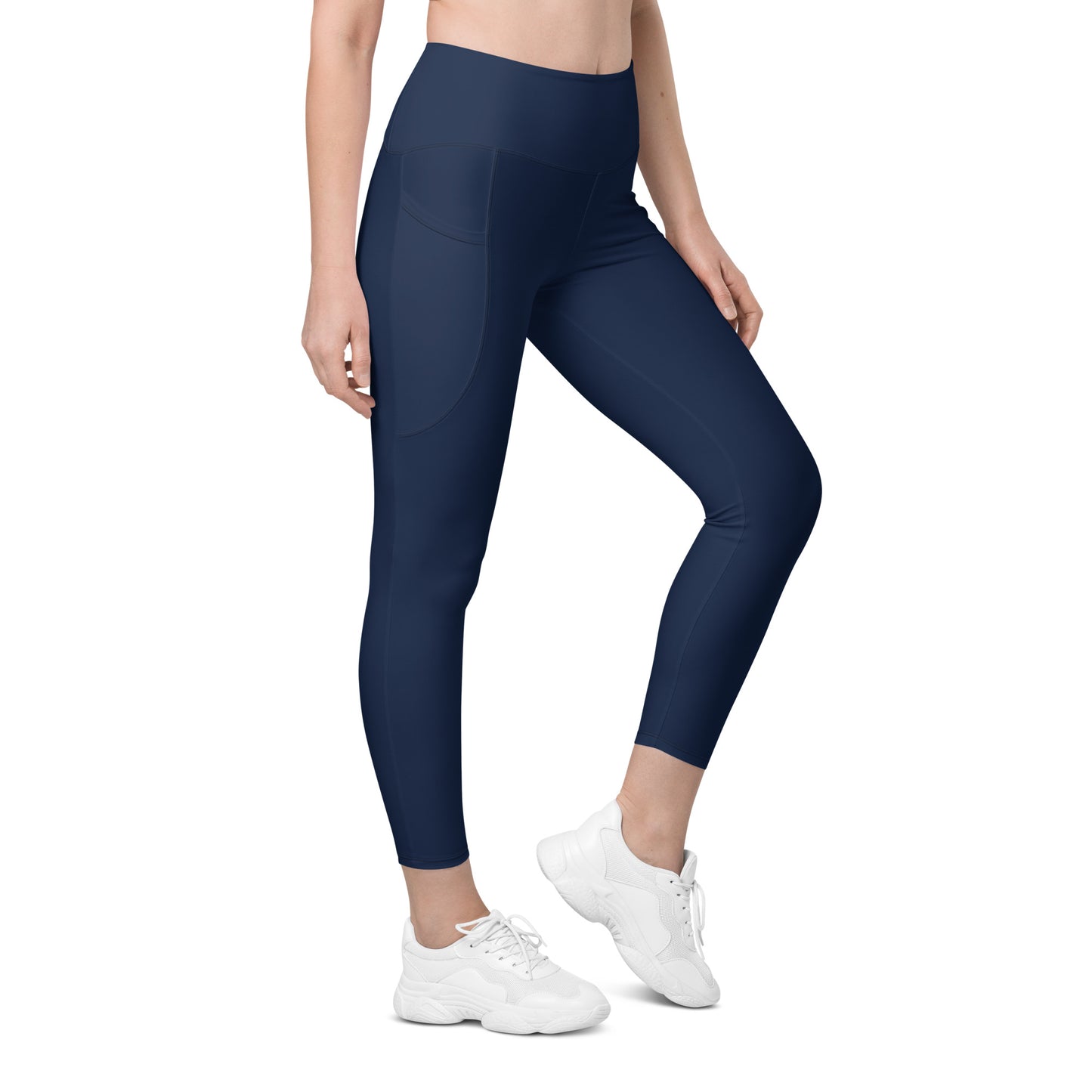 Navy High-Rise Leggings with pockets - Activewear Well