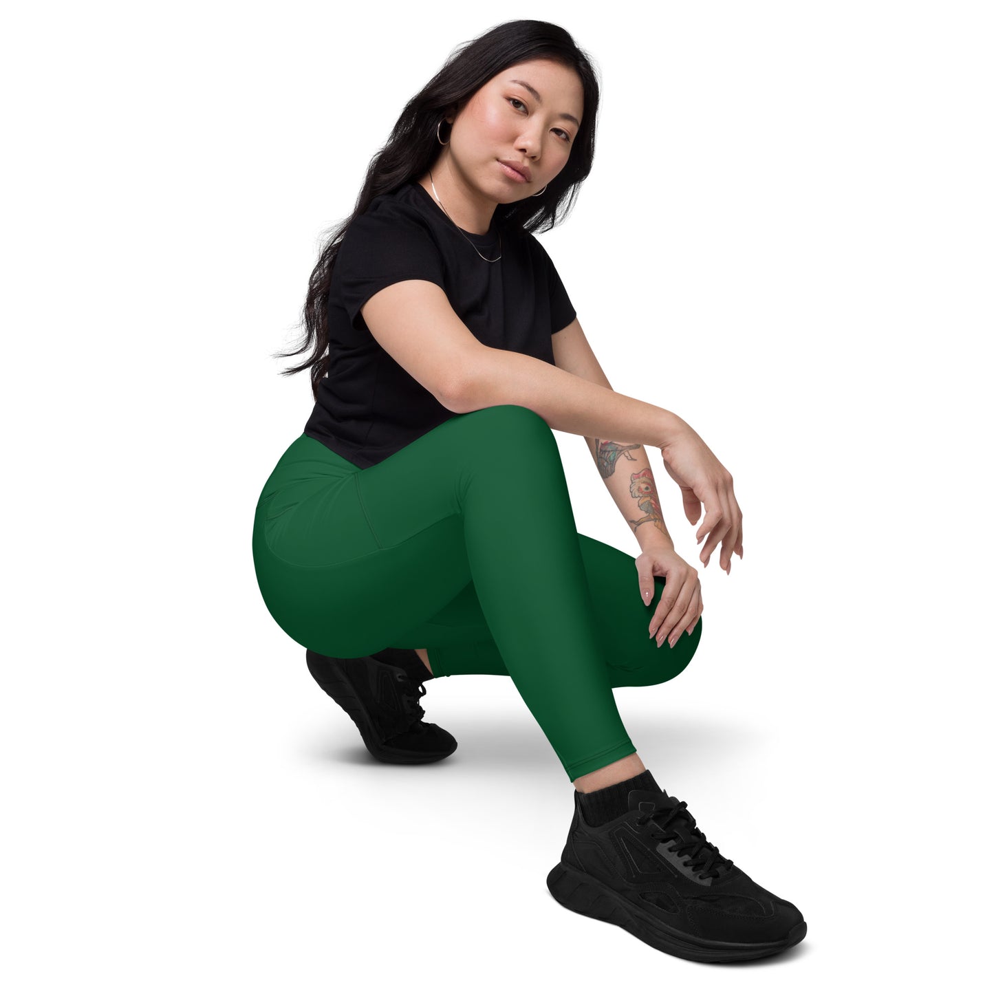 Forest Green High-Rise Leggings with pockets - Activewear Well