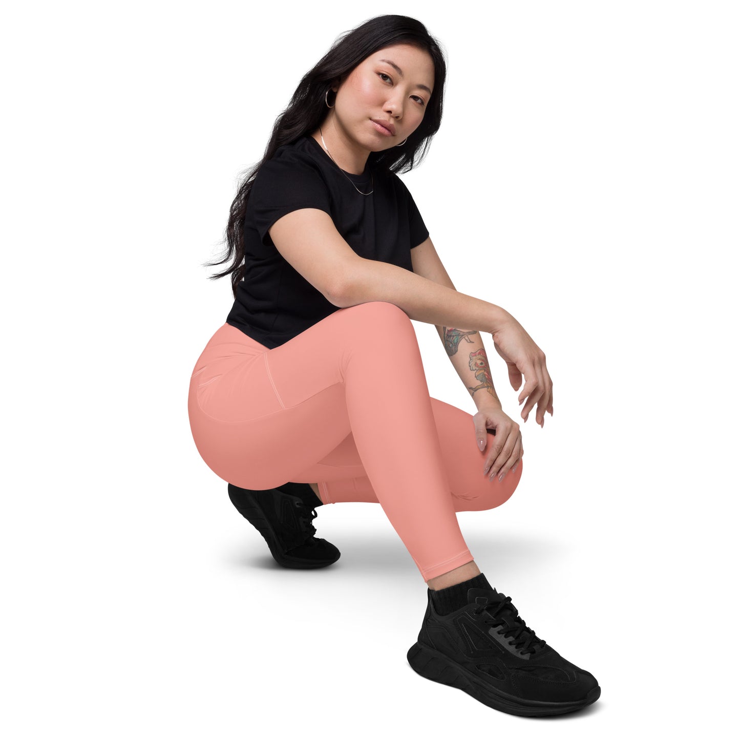 Pink High-Rise Leggings with pockets - Activewear Well