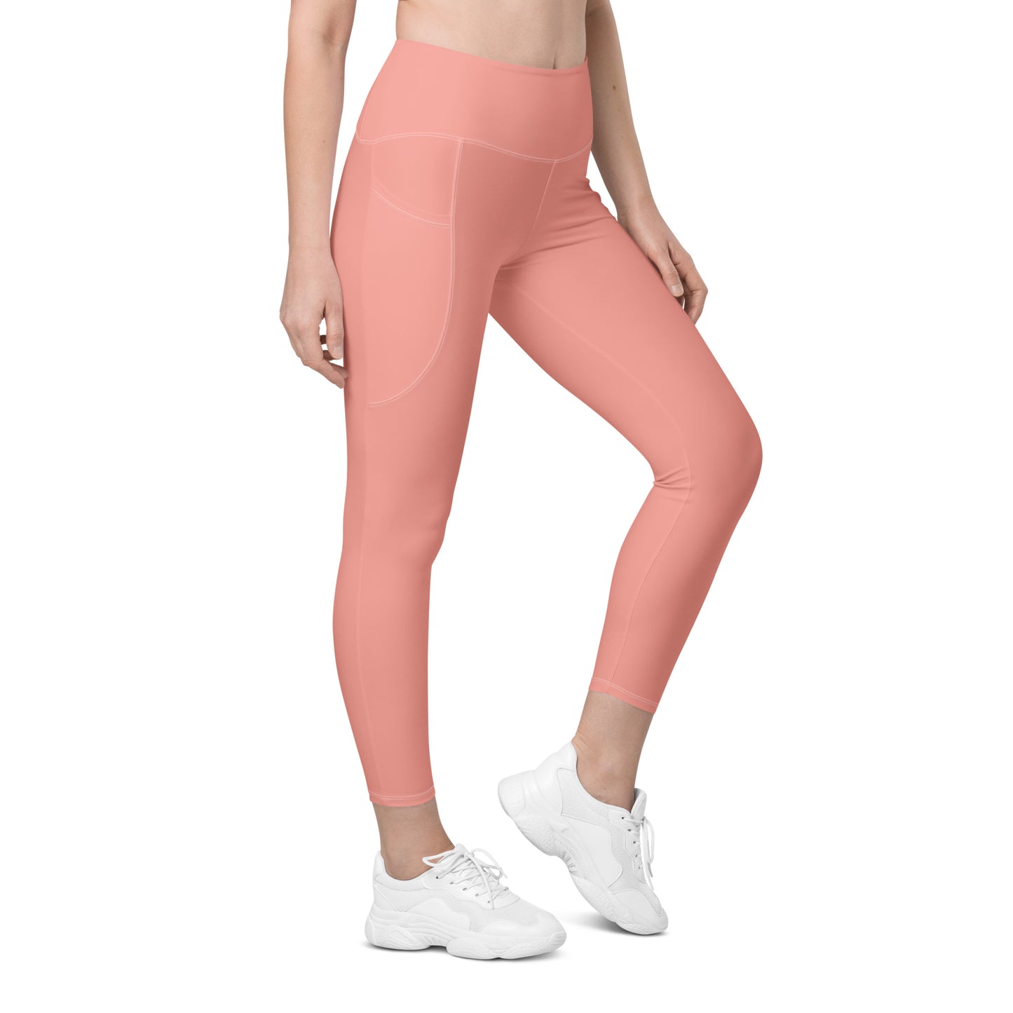 Pink High-Rise Leggings with pockets - Activewear Well