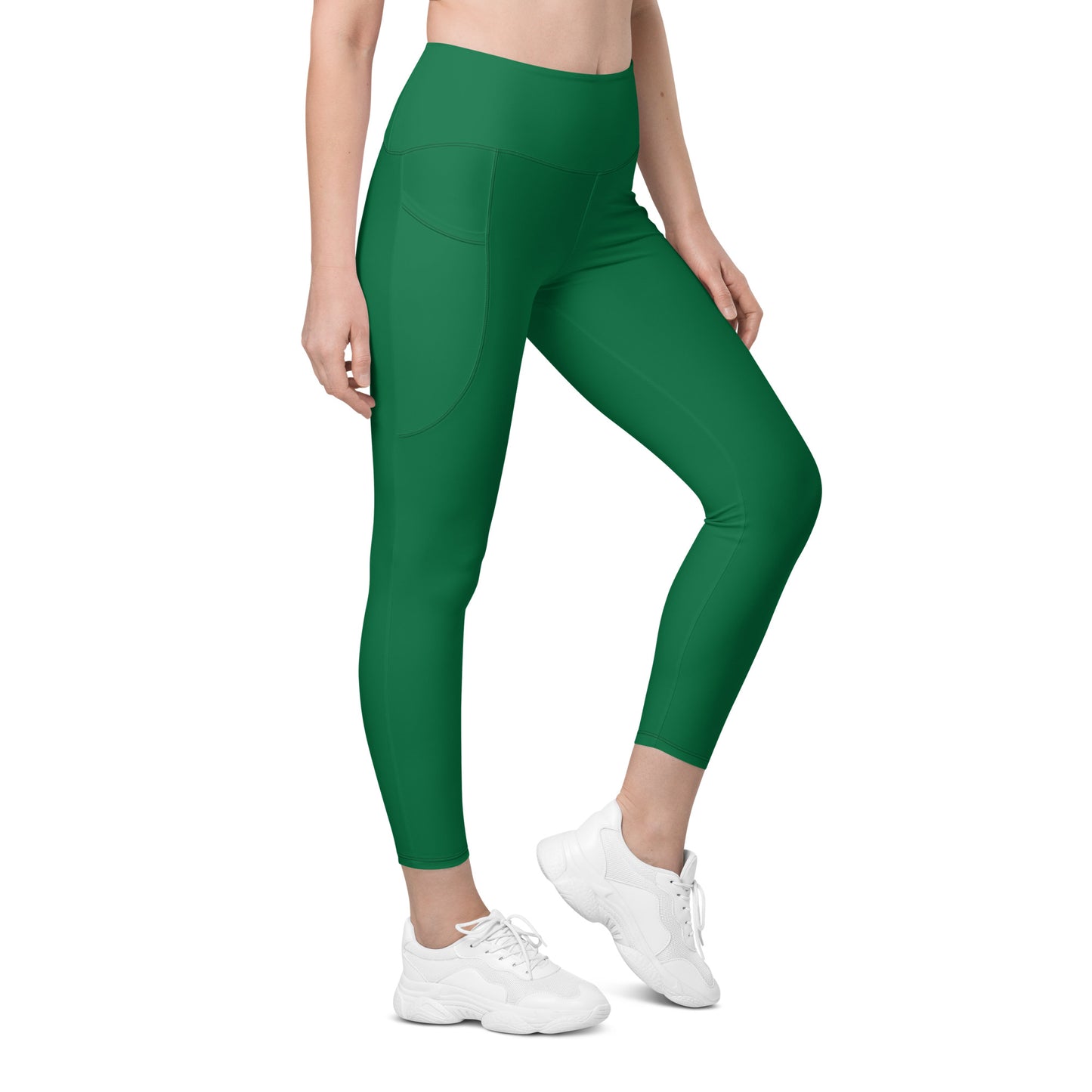 Green High-Rise Leggings with pockets - Activewear Well